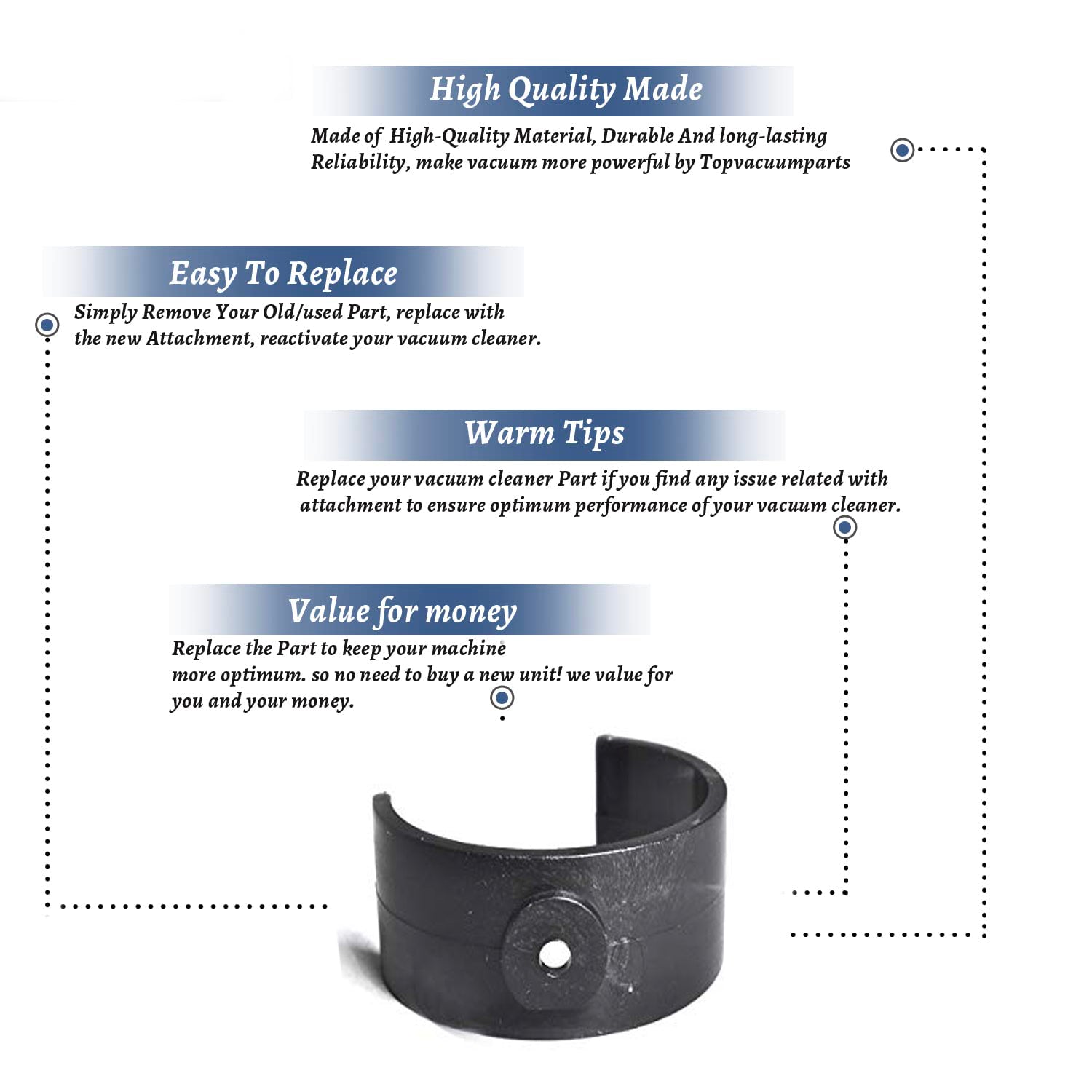 Topvacuumparts Replacement Part For Evolution-Bernina Upright Vacuum Cleaner Hose Holder for 6300 Model # compare to part 01-1010-05