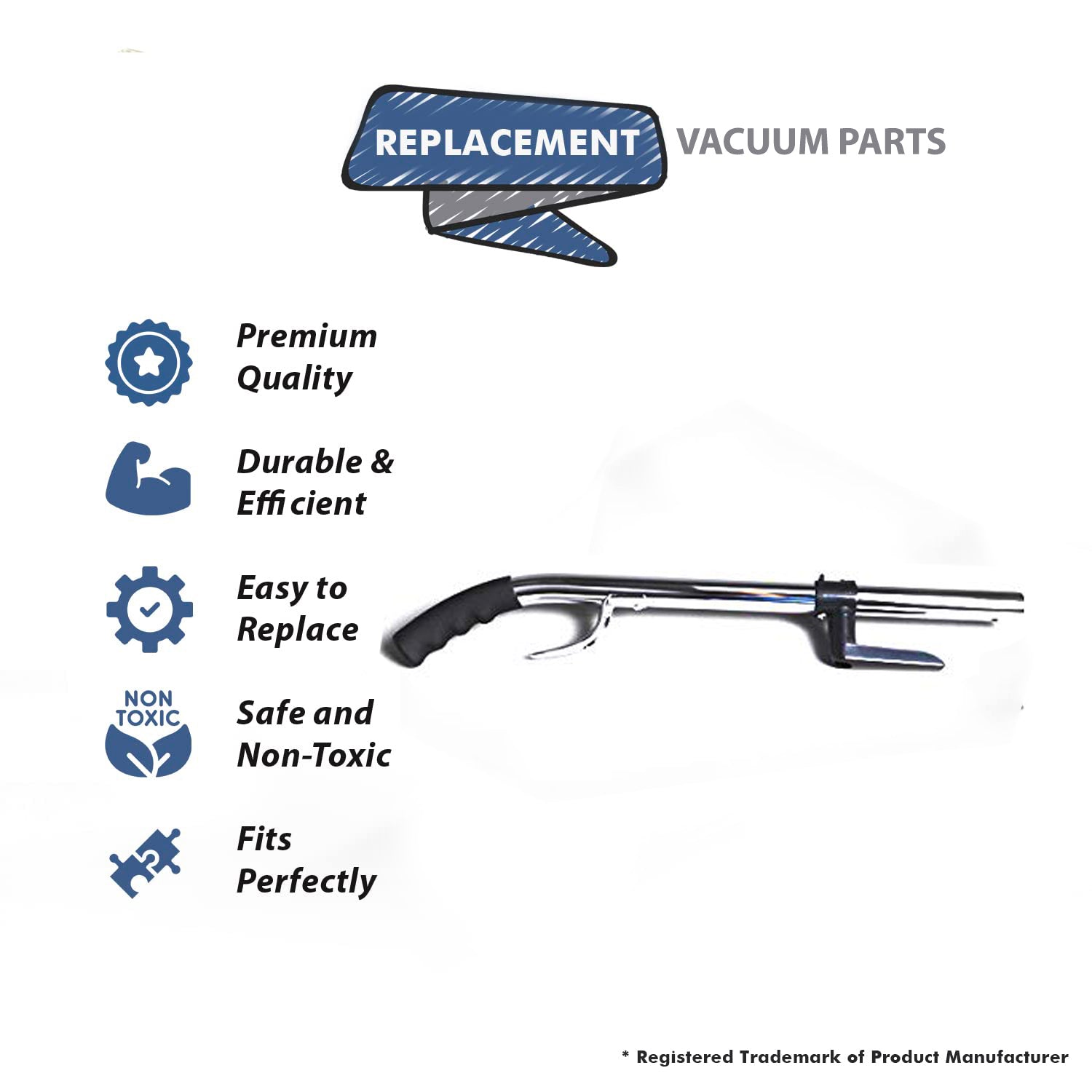 Topvacuumparts Replacement Part For Evolution-Bernina 6100C Vacuum Cleaner Upper Handle with Grip # compare to part 01-6802-06