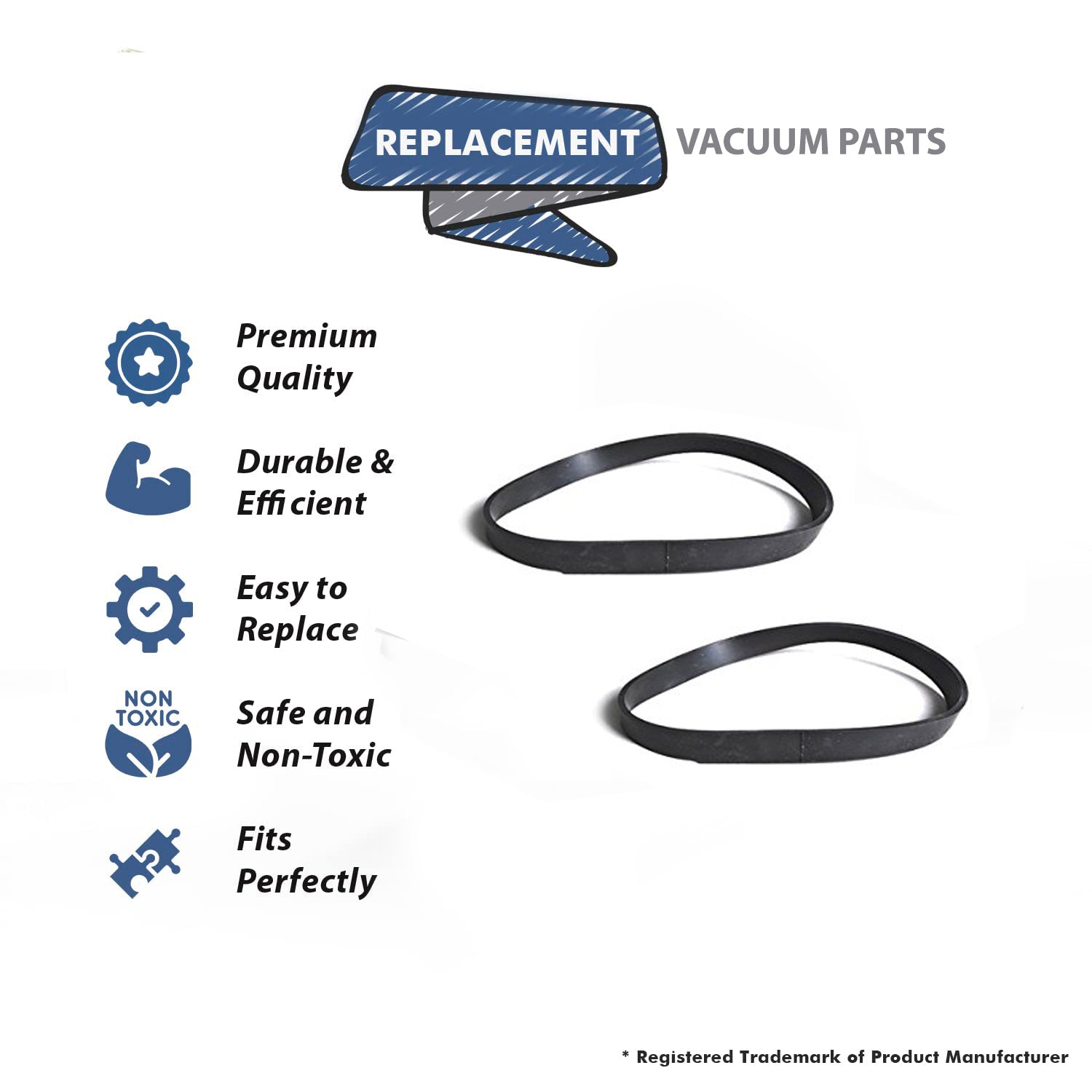 Topvacuumparts Replacement Part For Hoover Dialamatic Upright Vacuum Cleaner Brushroll 2 Falt Belt # compare to part 012471AG