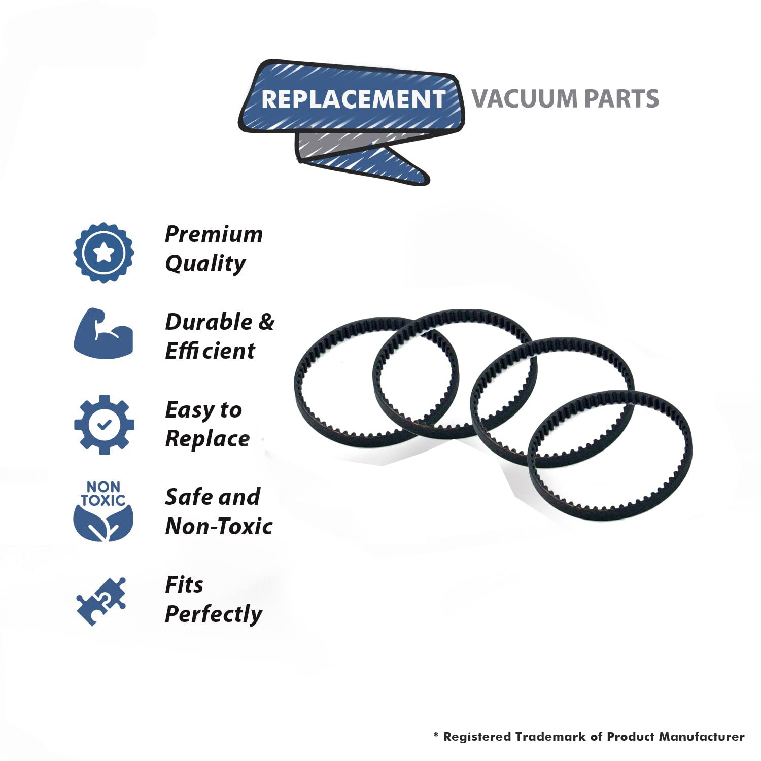 Topvacuumparts Belts Replacement for Bissell Proheat Vacuum, Fit Models 1694W, 1697 # compare to parts 0150621