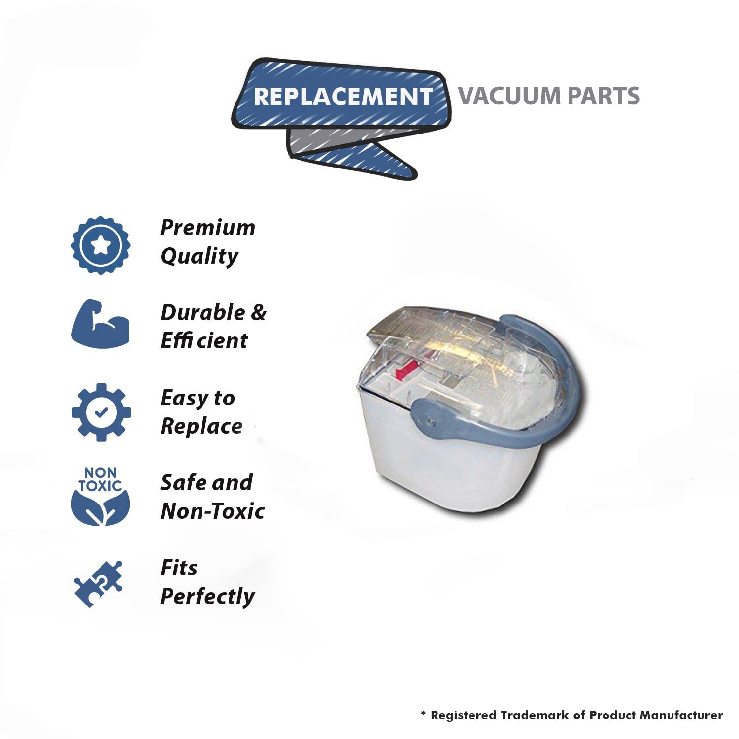 Topvacuumparts Replacement Part for Bissell 1698 Steam Vacuum Cleaner Complete Recovery Tank Assembly # Compare to Part 0159043
