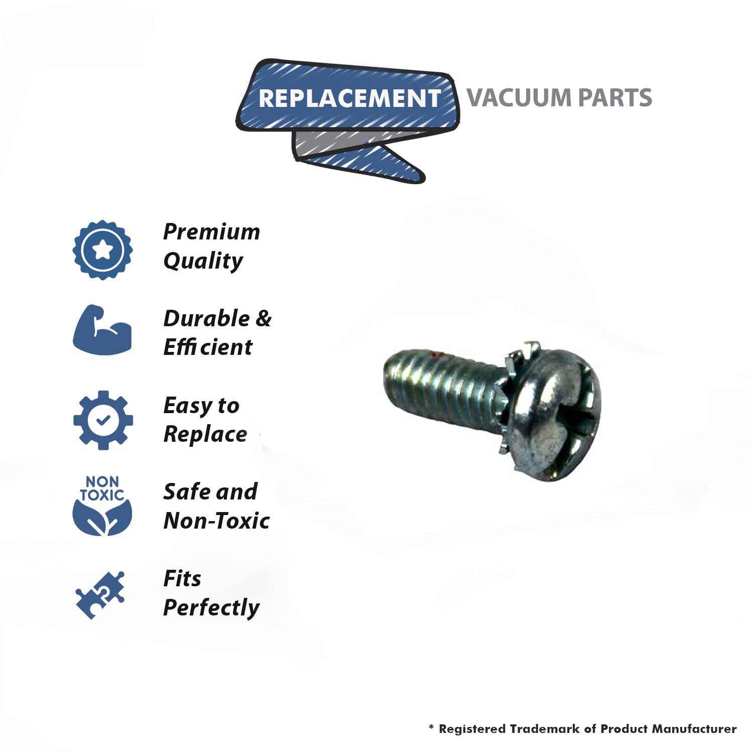 Topvacuumparts Replacement Part For Oreck Vacuum 8 32 x .440 Screw With Nylon Washer # compare to part 03 00478 02