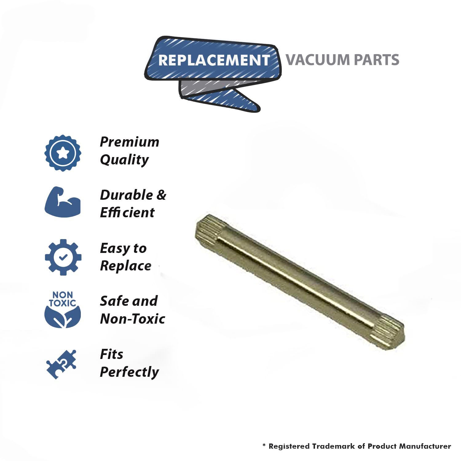 Topvacuumparts Replacement Part For Oreck Vacuum Cleaner Rear Wheel Axle100C, 9100C, 888, 888G # compare to part 03 00630 01