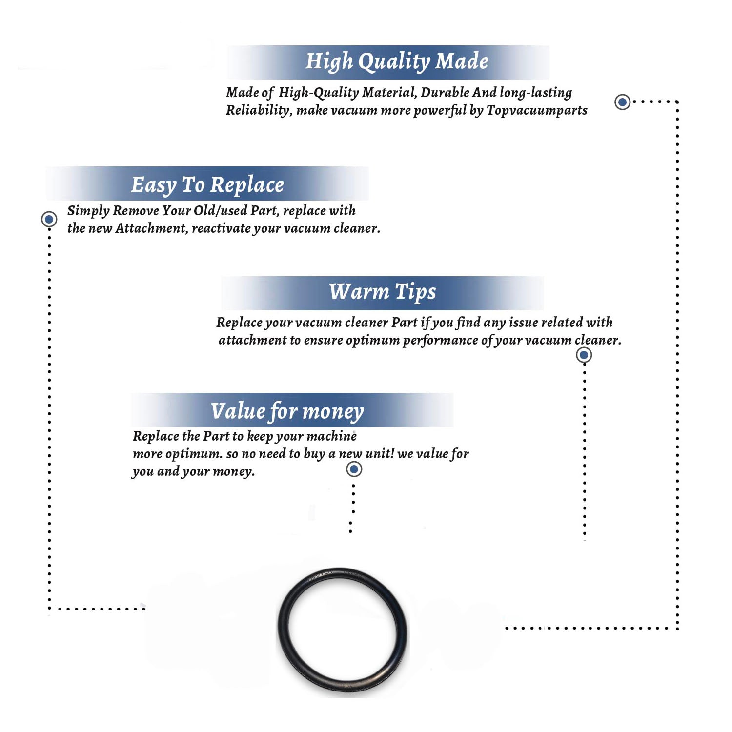 Topvacuumparts Replacement Part for Hoover Lightweight Commercial Vacuum Belt 2Pk # Compare to Part 044783AG