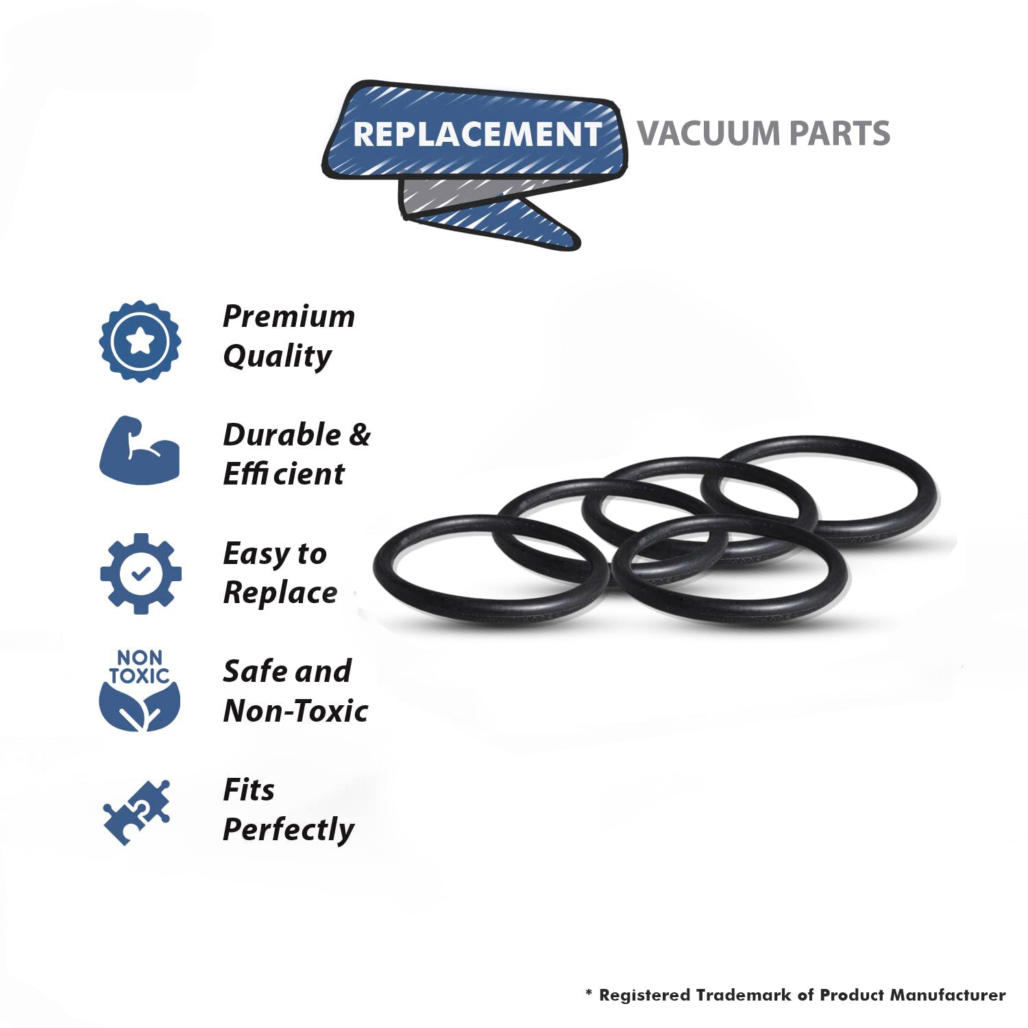 Topvacuumparts Replacement For Hoover U7059 Light Weight Commercial Upright Vacuum Round Belts, # compare to parts 049258AG