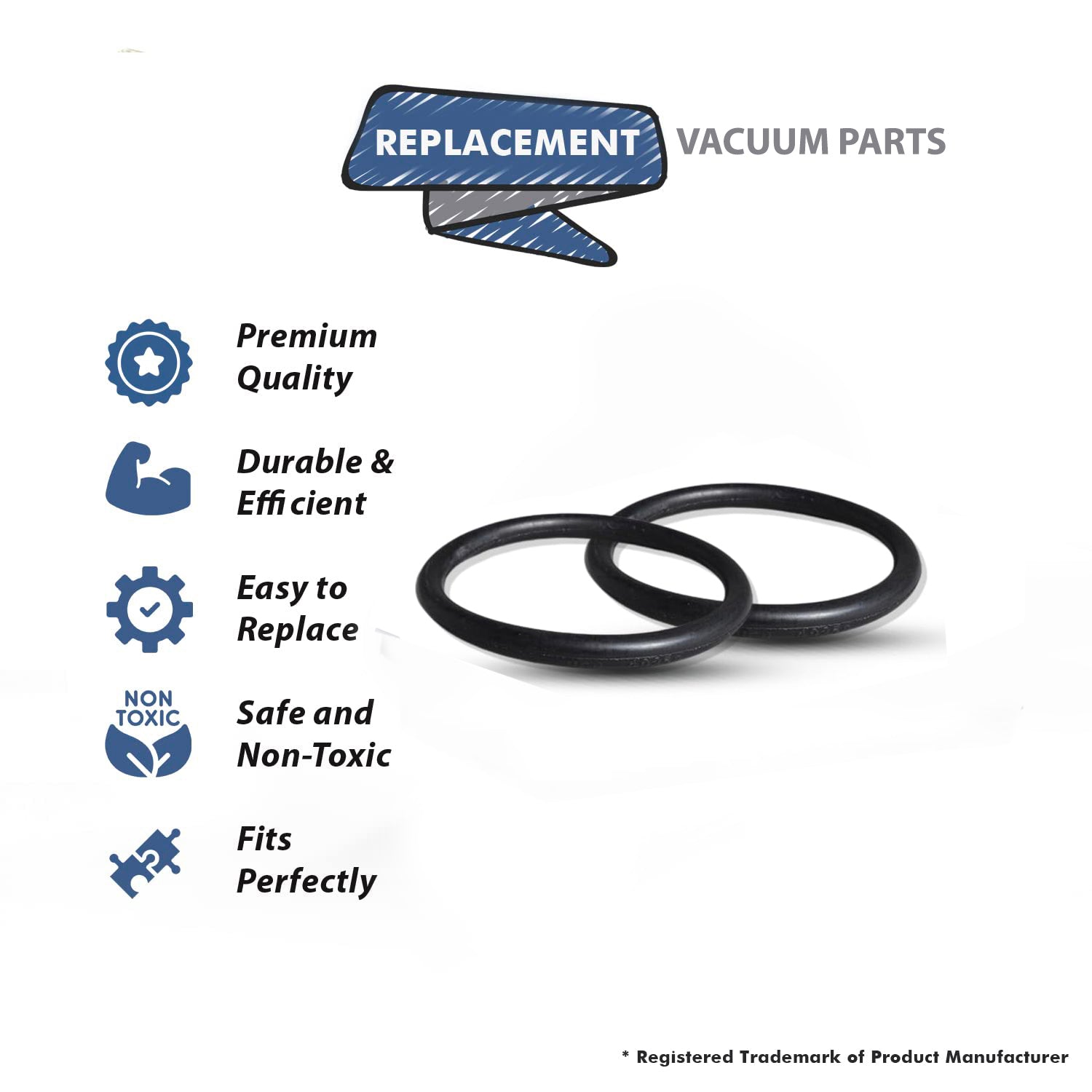 Topvacuumparts Replacement For Hoover Commercial Upright Vacuum Round Belts 2Pk # Compare To Part 049258AG