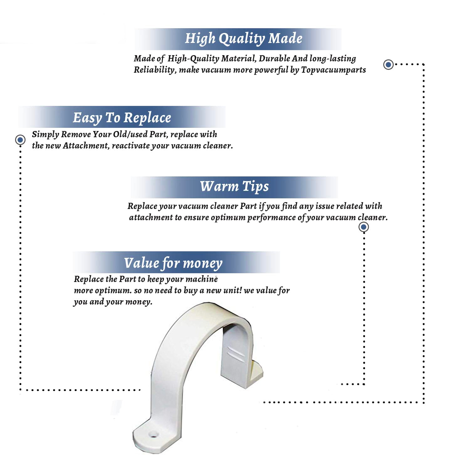 Topvacuumparts Replacement Part Canplas - Hayden For Built-In  Strap For Hanging 2'' PVC Vacuum Tubing # compare to part 06-0615-08