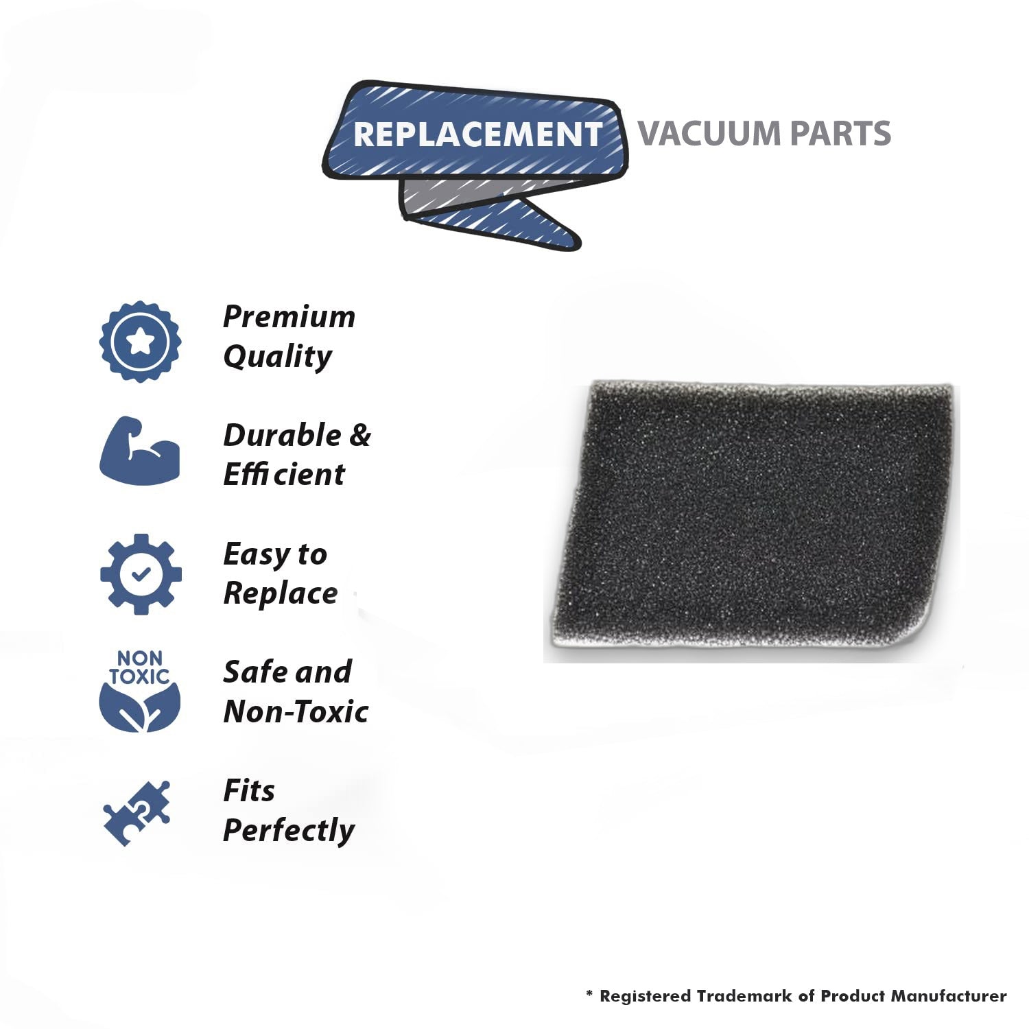 Topvacuumparts Replacement Part For Carpet Pro CPU1T Vacuum Cleaner Filter # compare to part 06.147