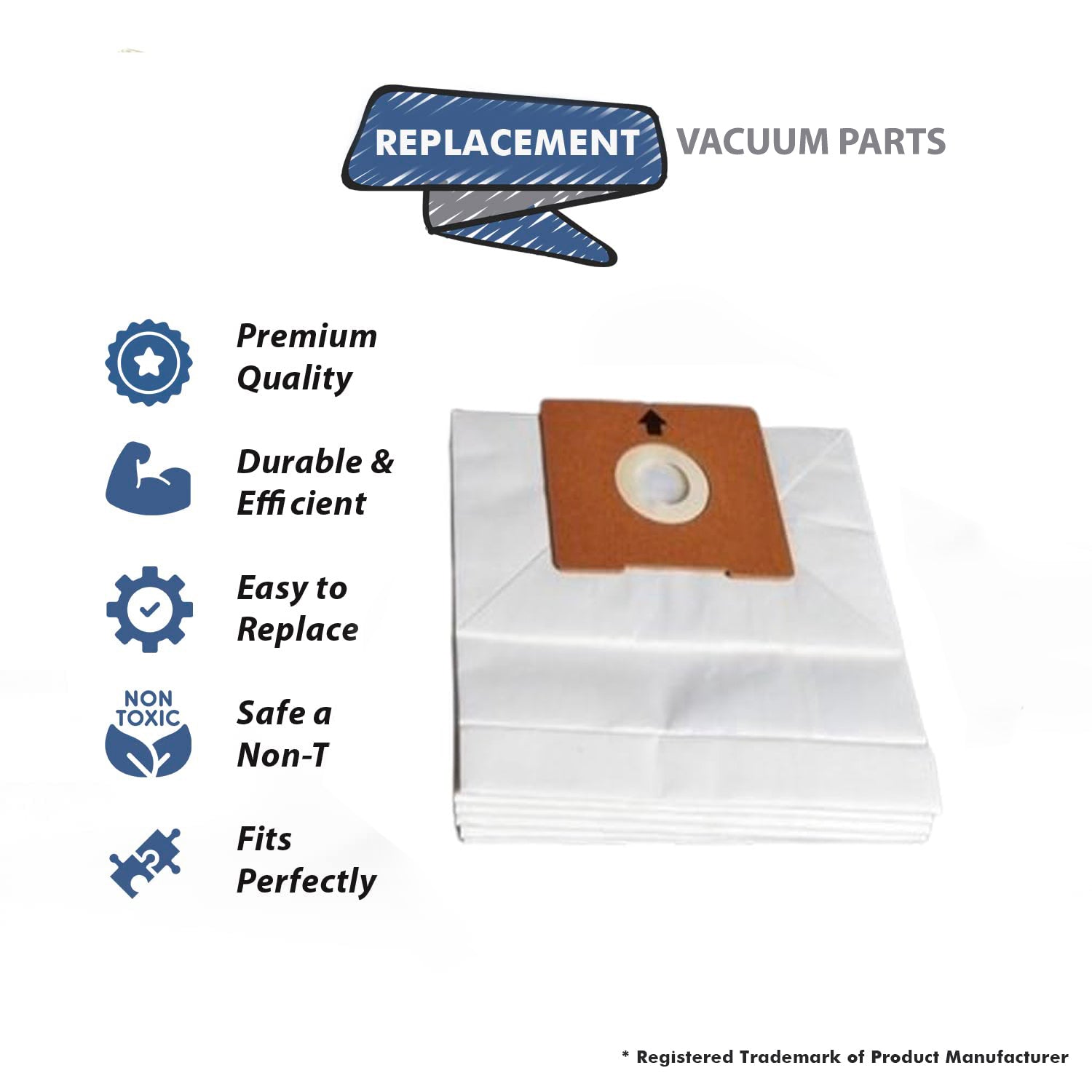 Topvacuumparts Replacement part For Fuller Brush,FB-PT2 Canister vacuum cleaner 6 paper Bags # Compare to part 06.155