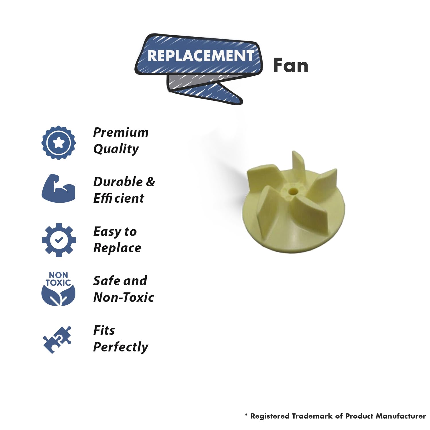 Topvacuumparts Replacement Part For Vacuum Cleaner Plastic Fan Oreck UPT 5300/888/8300/100/9100 #compare to part 09-75300-01