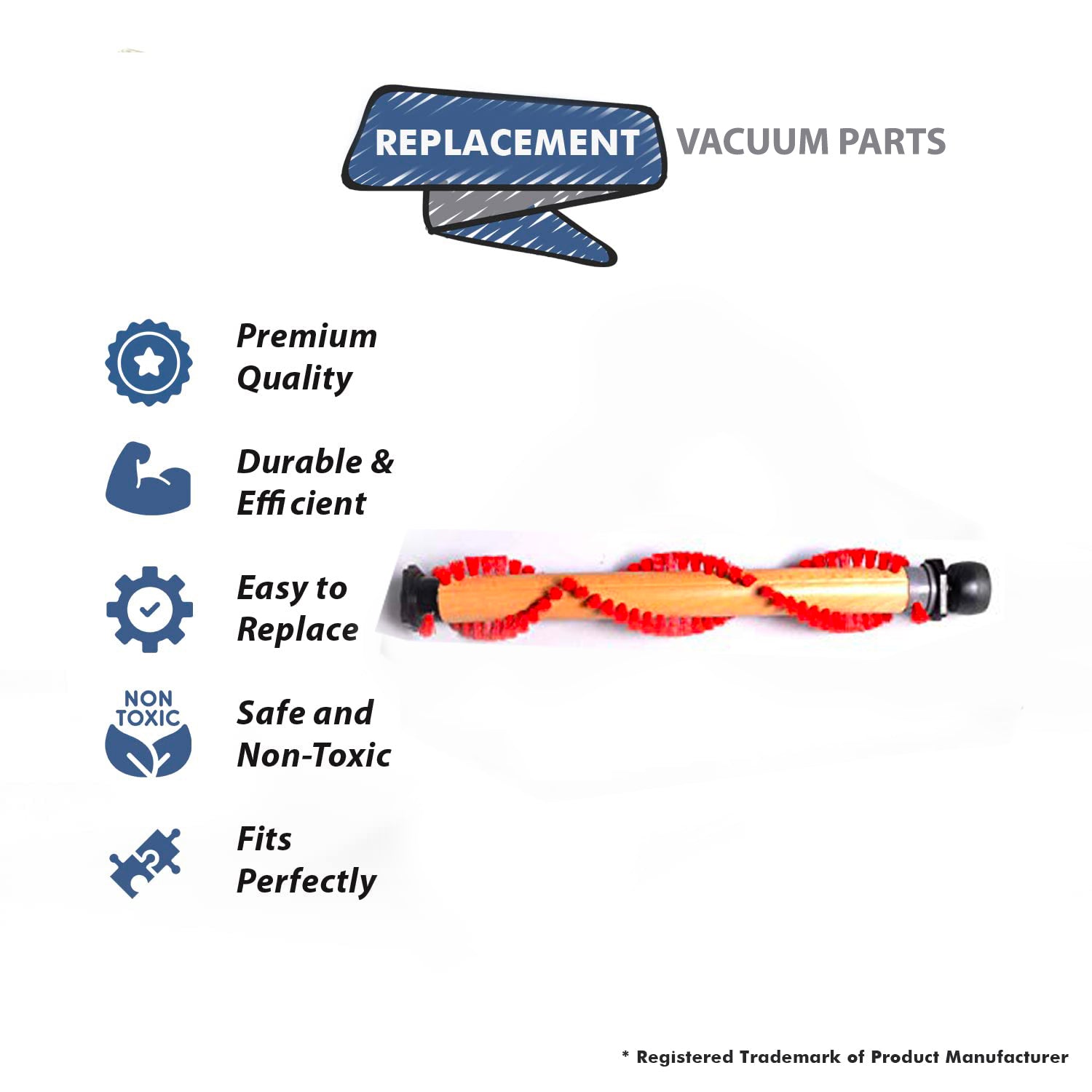 Topvacuumparts Replacement Part for Oreck Upright Vacuum Cleaner Cleaner Wood with Red Bristle Brush Roll Work with Xl21# Compare to Part 0R202