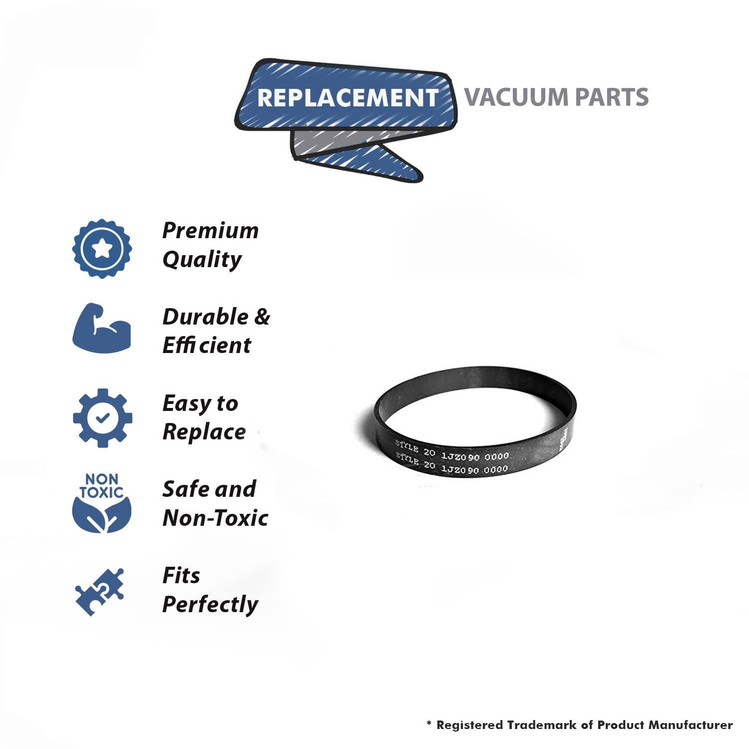 Topvacuumparts Replacement Part For Hoover Vacuum Cleaner Upright Turbo Cyclonic UH 70055 Style 20 (2 Belt) # compare to part 1JZ0900000