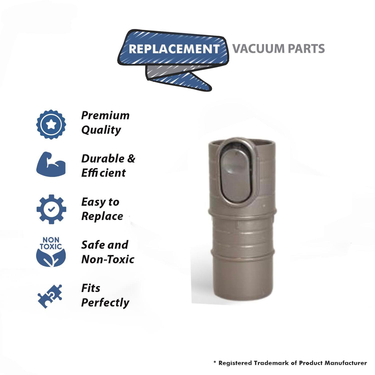 Topvacuumparts Replacement For Dyson DC07, 14,16,17 & 25 Upright Vacuum Cleaner Gray Adapter Tool # Compare to Part 10-1002-04