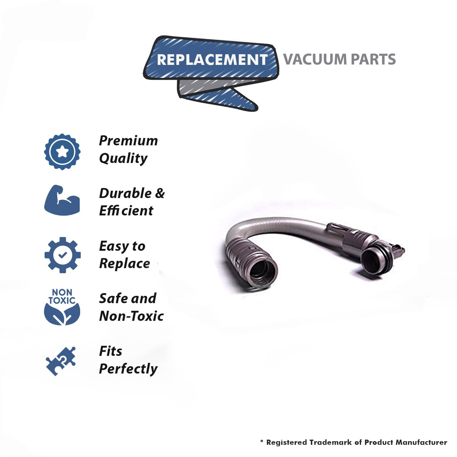 Topvacuumparts Replacemeny Gray Plastic Vacuum Hose Assembly for Dyson DC15, DC-15 Ball, Part 909545-01, 03, 06 - 1 Count