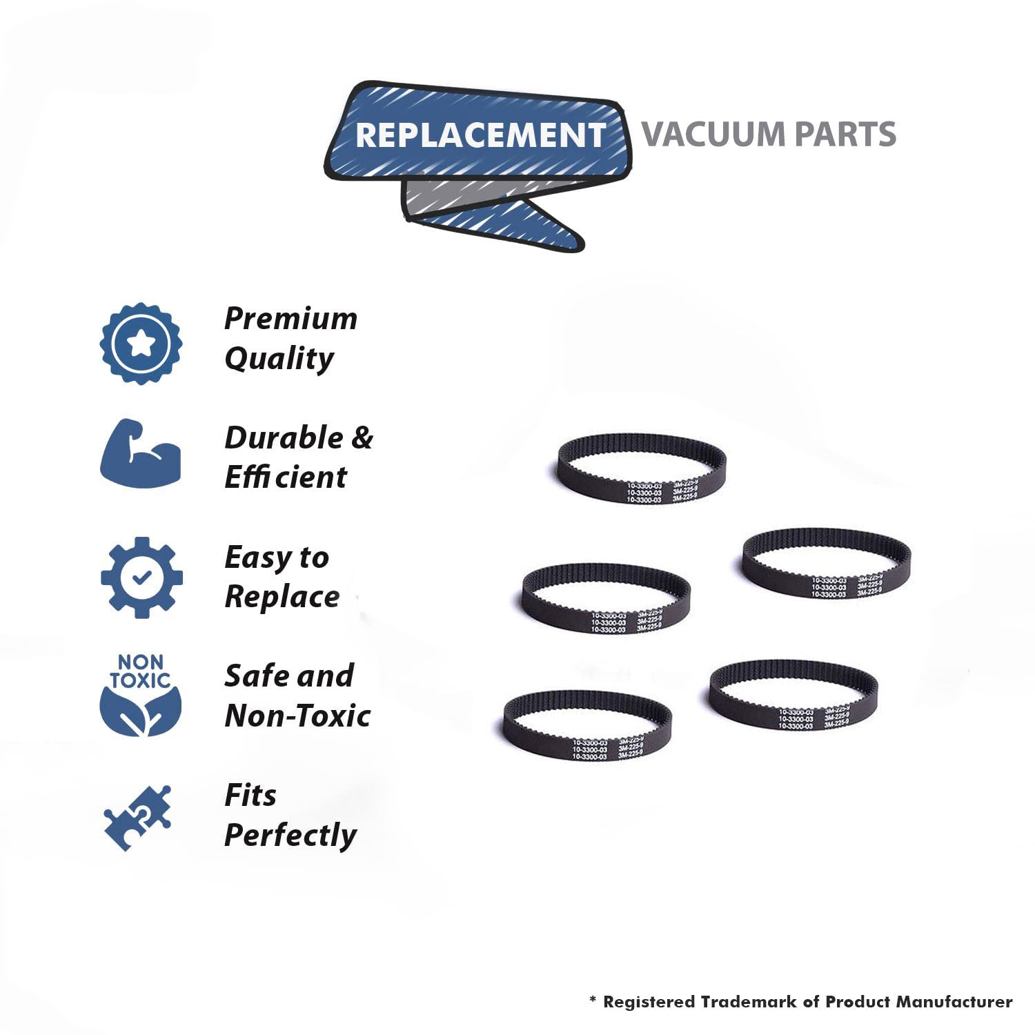 Topvacuumparts Replacement Part For Part For Dyson 5 Replacement Part For DC17 Belts (10mm Wide) # compare to part 10-3300-03