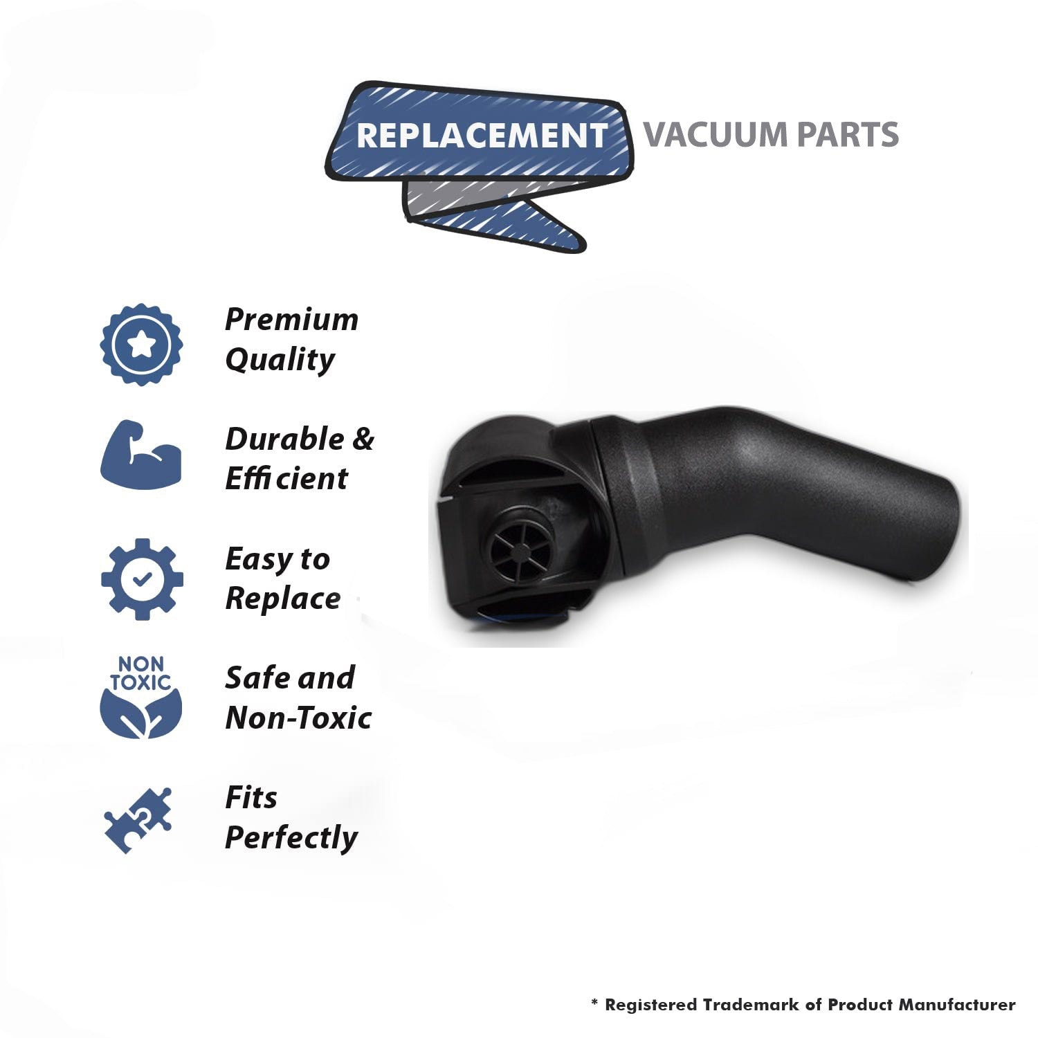 Topvacuumparts Replacement Part For Wessel Werk, EBK340 Vacuum Power Nozzle Elbow W/Button Lock # compare to part 10.9011-316