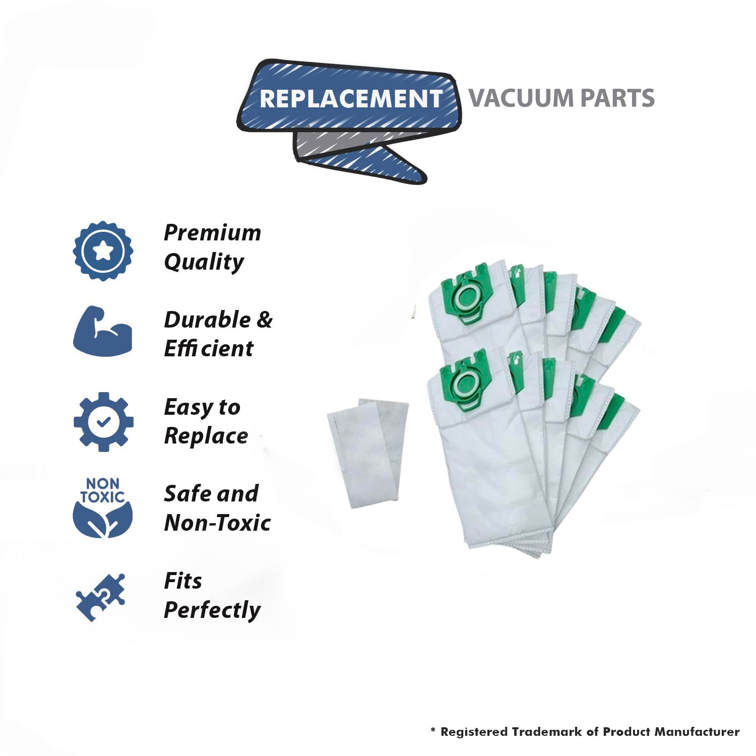 Topvacuumparts Type U Vacuum Bags Compatible for Miele S7000-Upright and Dynamic U1 Series Vacuum Cleaner Bags # compare to parts 10123230