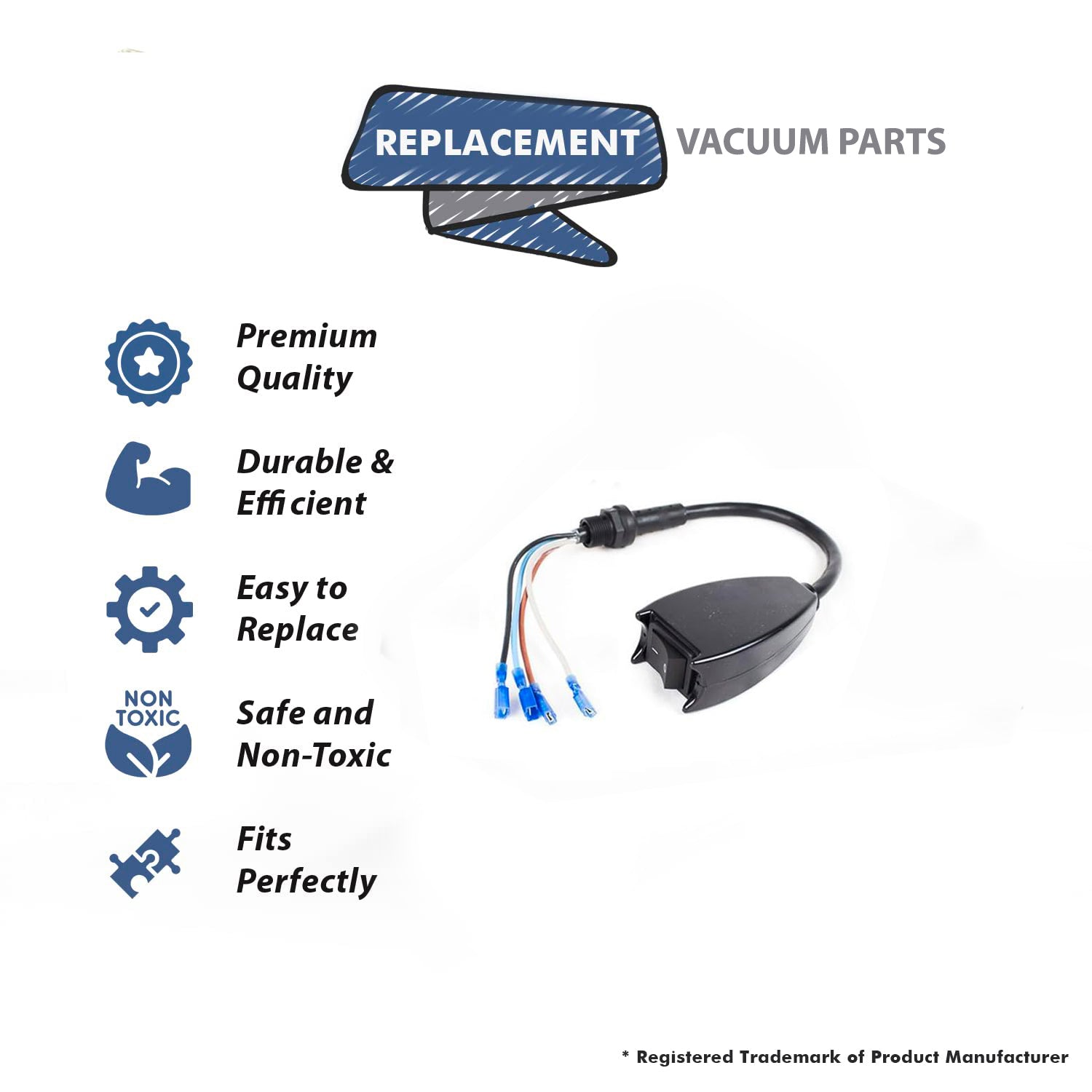 Topvacuumparts Replacement For Proteam Vacuum Cleaner On Off Switch Cord and Box Assembly # Compare to Part 101610