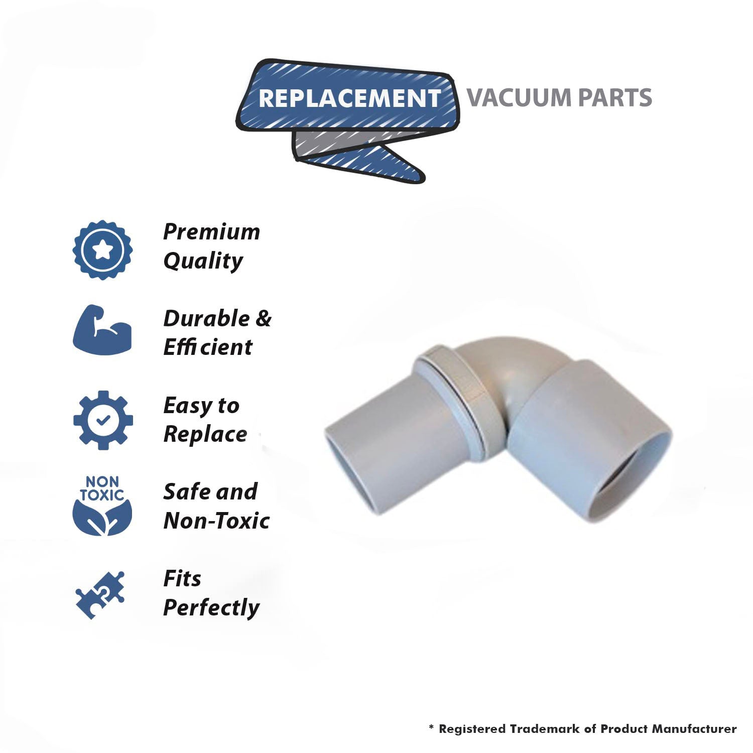 Topvacuumparts Replacement Part For Proteam Linevaser Backpack Vacuum Cleaner 90o Gray Swivel Cuff # Compare to Part 101929