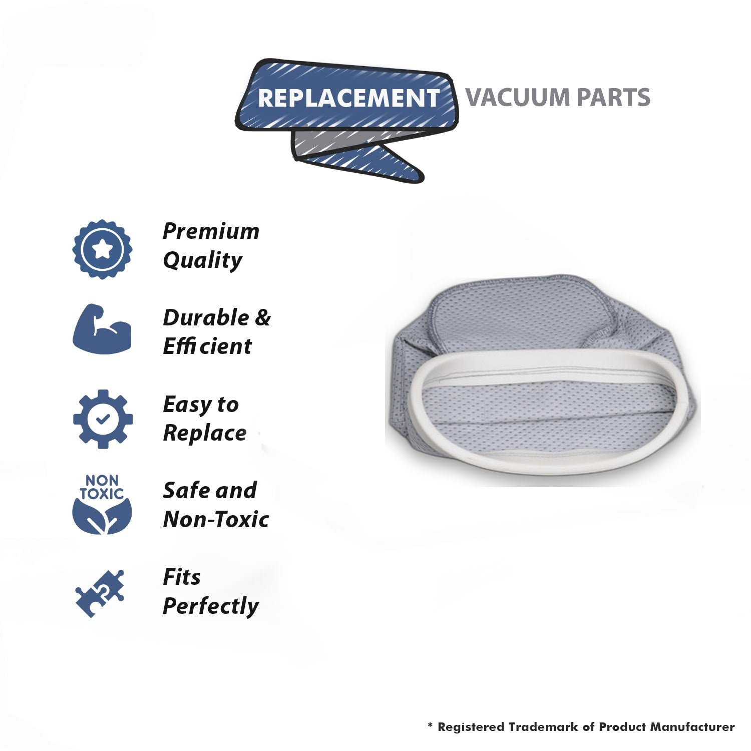 Topvacuumparts Replacement Part For Proteam, Lil Hummer, Sierra Backpack Vacuum Cleaner Cloth Bag # compare to part 102063
