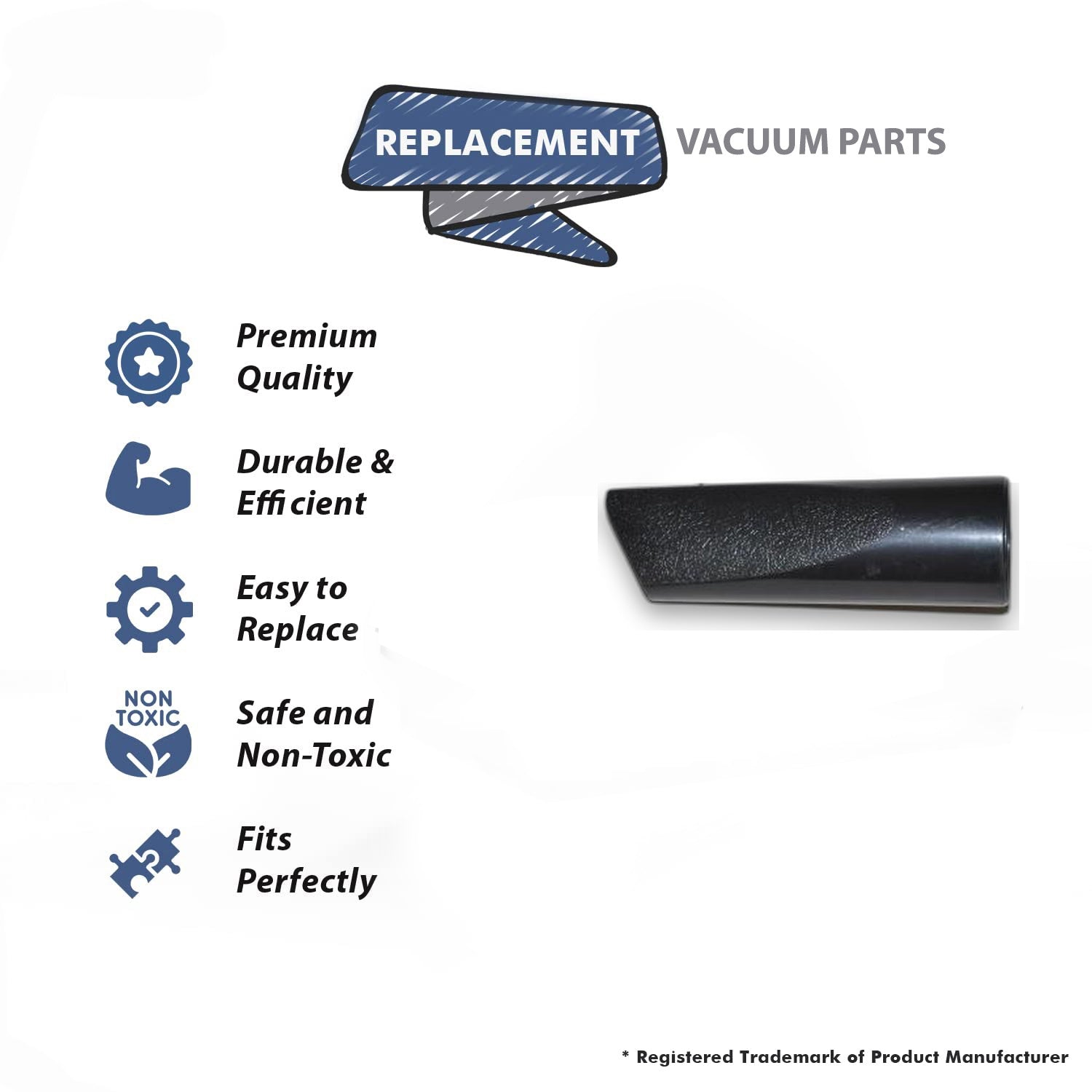 Topvacuumparts Replacement Part For Proteam 1500XP Upright Vacuum Cleaner Black Crevice Tool # compare to part 104832