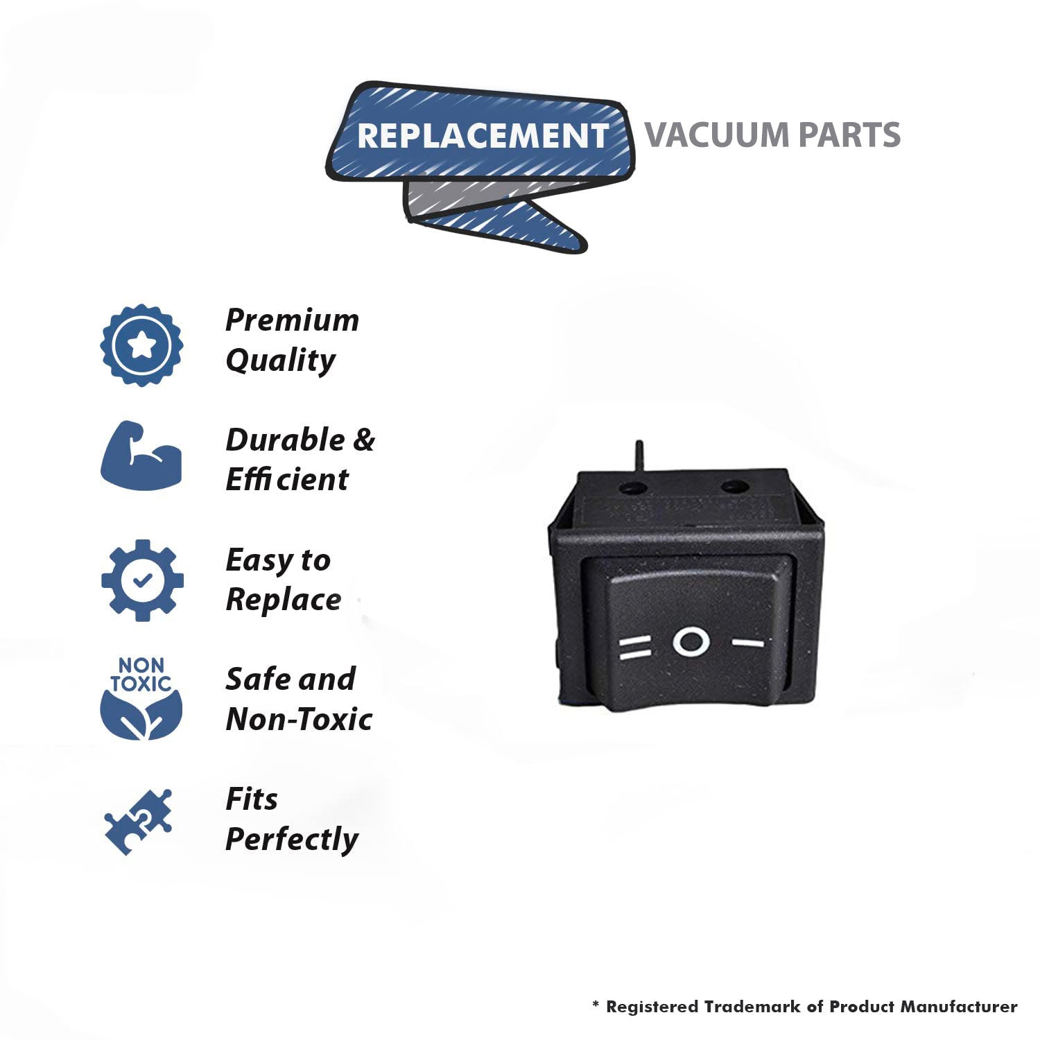 Topvacuumparts Replacement Part for Proteam Upright Vacuum Cleaner On/Off Rocker Switch - # Compare to Part 105147