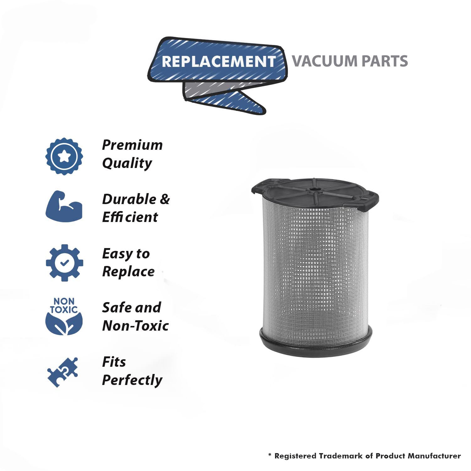 Topvacuumparts Replacement for ProTeam Qwik Lock Wet/Dry Filter Fits ProGuard 10, 15, 16 and 20 gallon vacuums # Compare To Part 107177