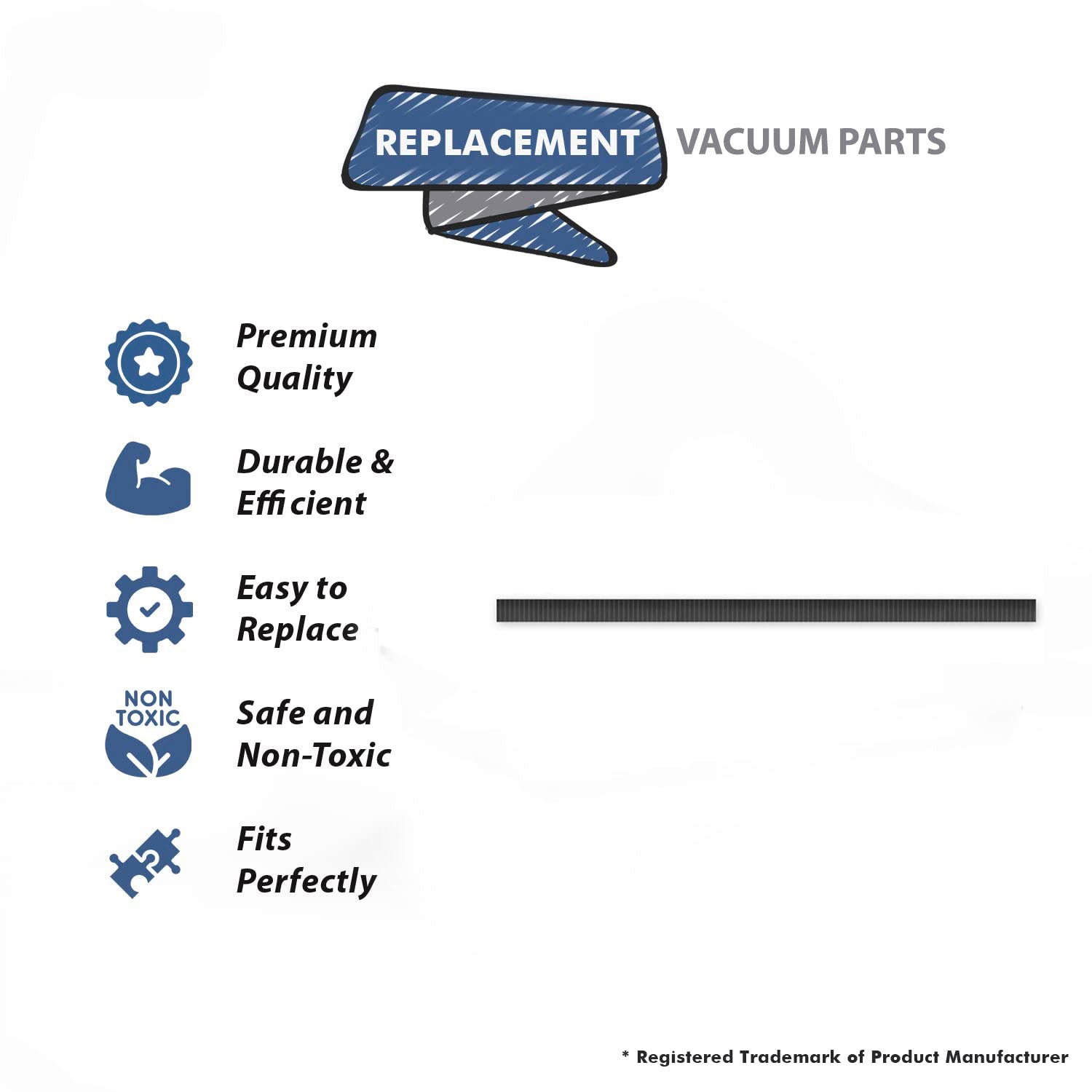 Topvacuumparts Replacement For Proteam Vacuum Cleaner Front Mount Squeegee Replacement Blade # Compare to part 107186