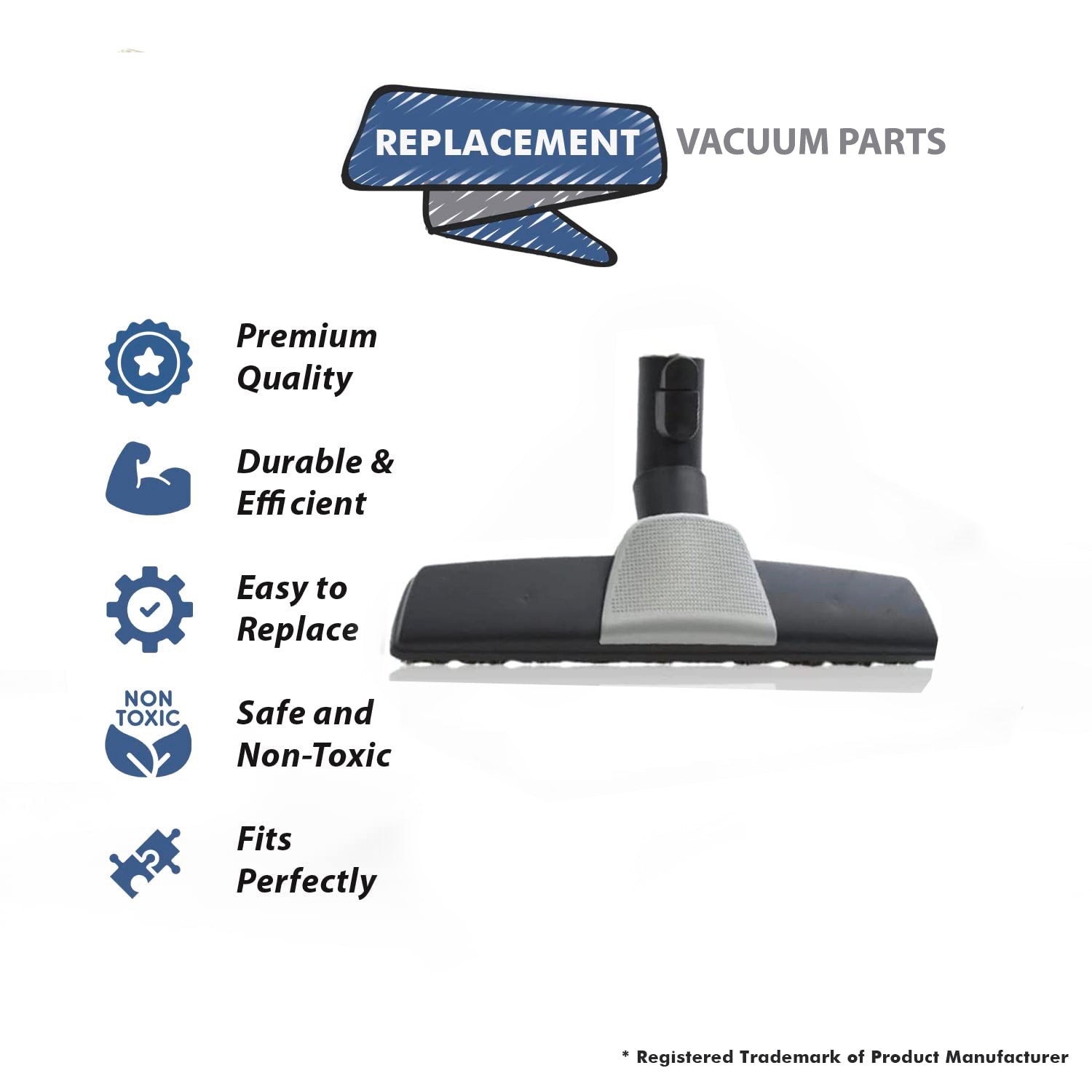 Topvacuumparts Replacement Vacuum Brush Head & Horsehair Bristles Compatible with Miele C2 C3 S8 & Attachments for Carpet # Compare to part 10721260