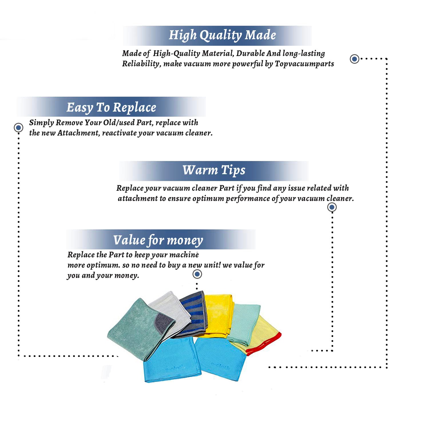 Topvacuumparts Replacement Part for Home Cleaning Set 8 Cloth Polishes All Hard # Compare to Part 10903