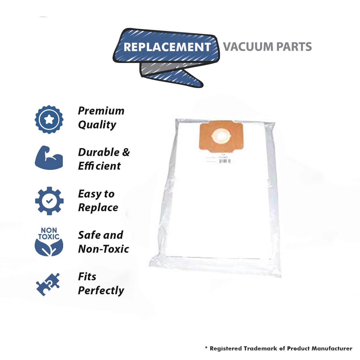 Topvacuumparts Replacement Part For Beam Central Vacuum Cleaner Paper Bags 3Pk # compare to part 110360