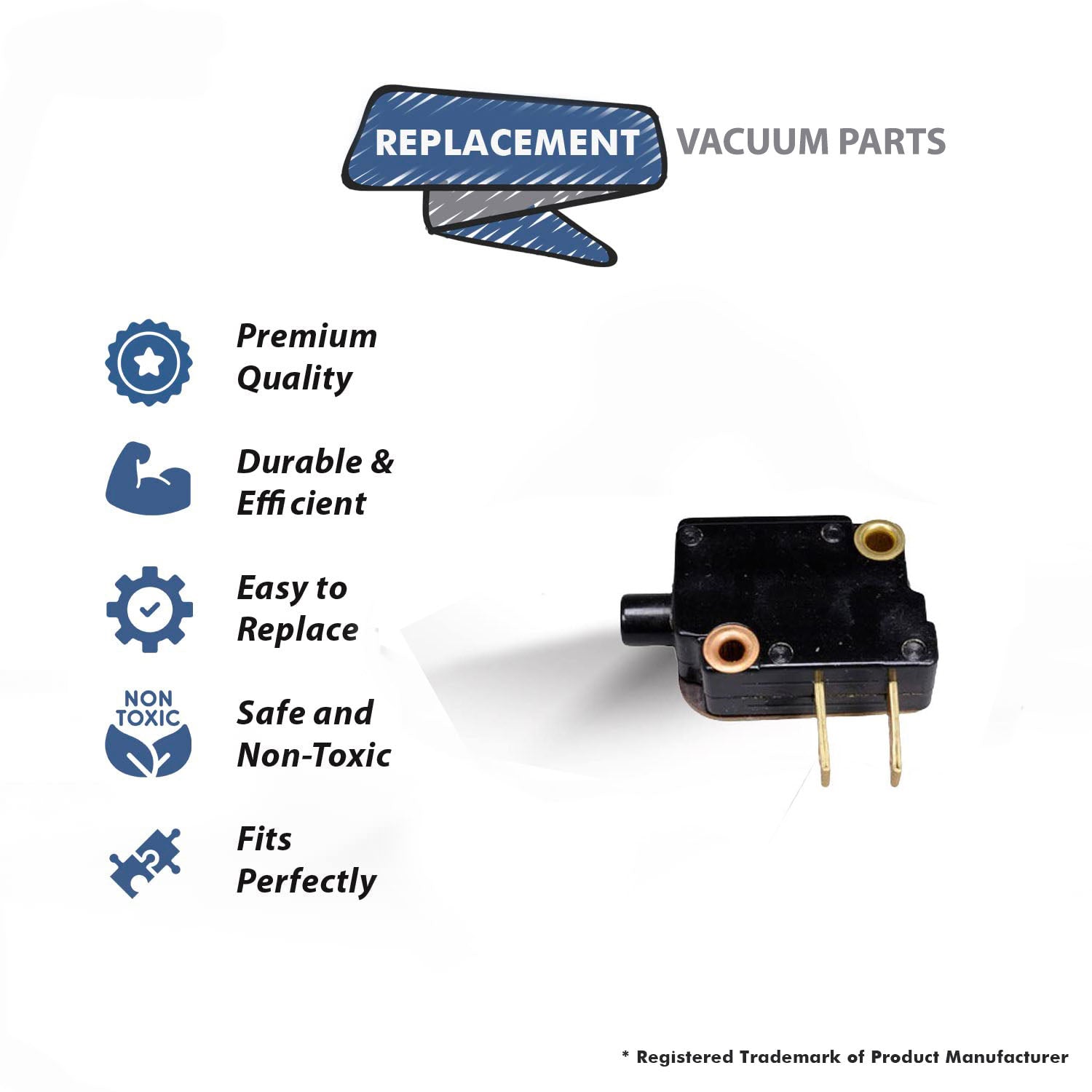 Topvacuumparts Replacement Part for Kirby Vacuum Cleaner ON/Off Presslock Switch # Compare to Part 110566