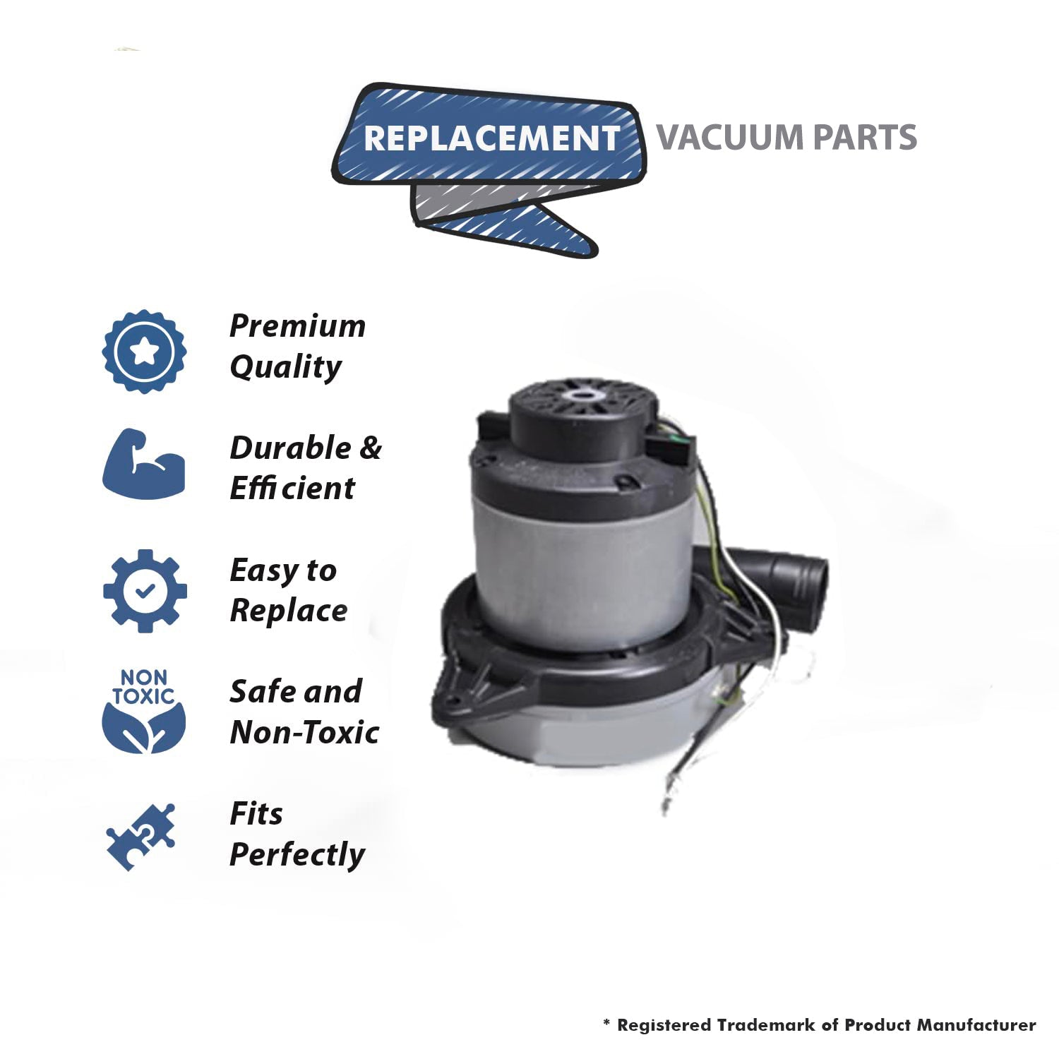 Topvacuumparts Replacement Part For Ametek LAMB 117-467,2-FAN,7.2 Vacuum Cleaner Motor # Compare to Part 117467-13