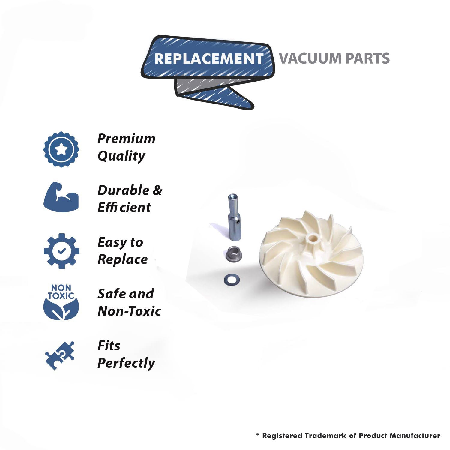 Topvacuumparts Replacement Part For Kirby Vacuum Cleaner 4-Piece Off-White Plastic Fan Kit Part # compare to part 119078G
