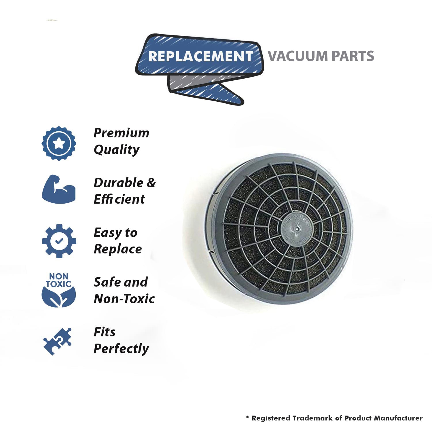 Topvacuumparts Replacement compact/Tristar Part For Eureka 1510A Vacuum Cleaner Dome Filter # Compare To Part 12-2300-06