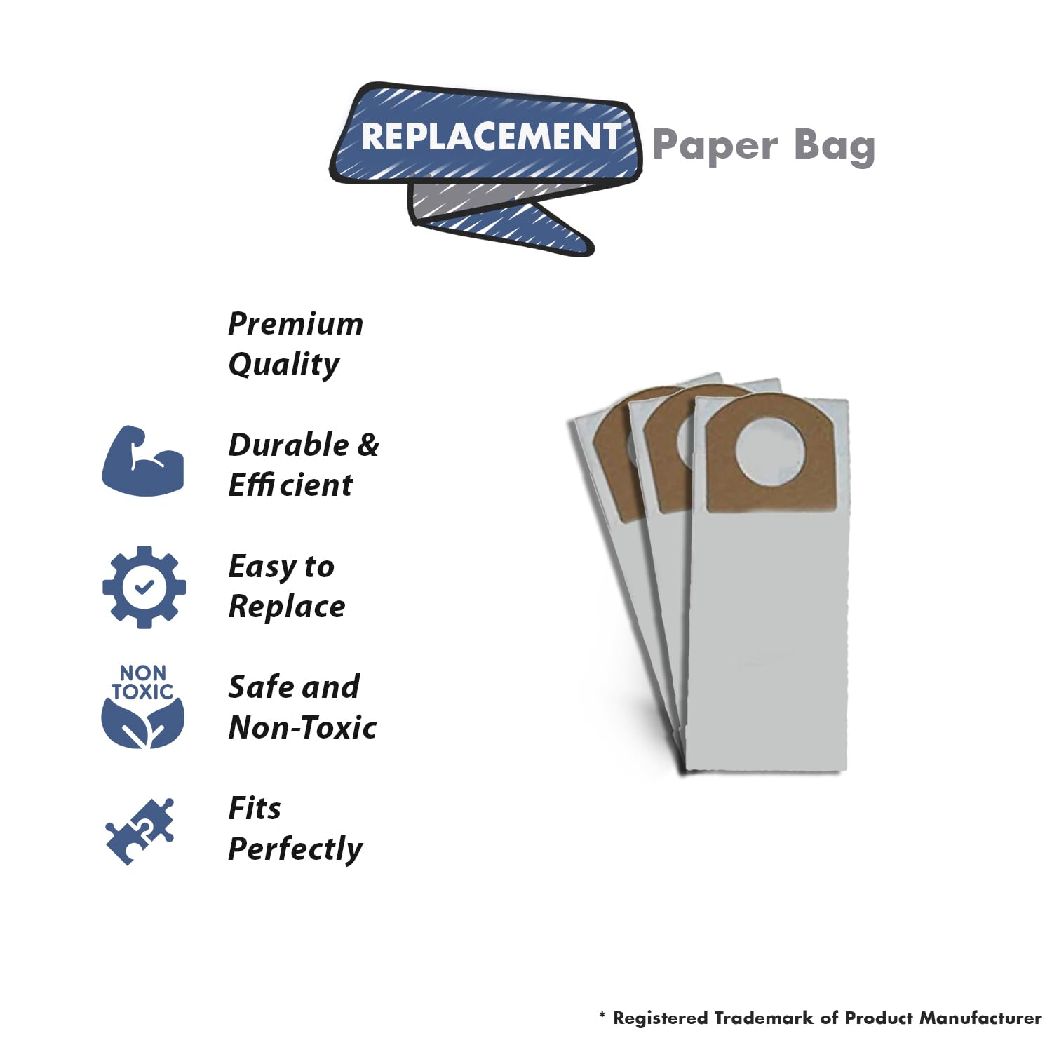 Topvacuumparts Replacement Part For Dirt Devil Type-G Hand Vacuum Cleaner Paper Bags 3Pk # compare to part 122SW