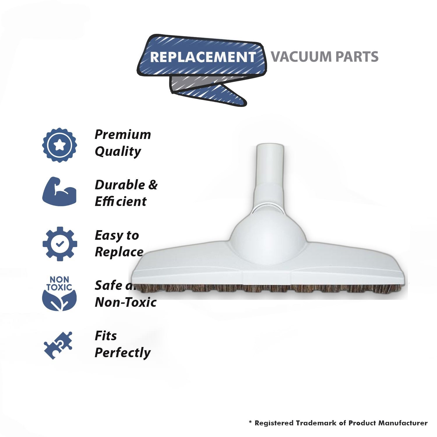 Topvacuumparts Replacement Part For Fit All D330 Vacuum Cleaner White Turn and Clean Floor Tool # compare to part 13.9