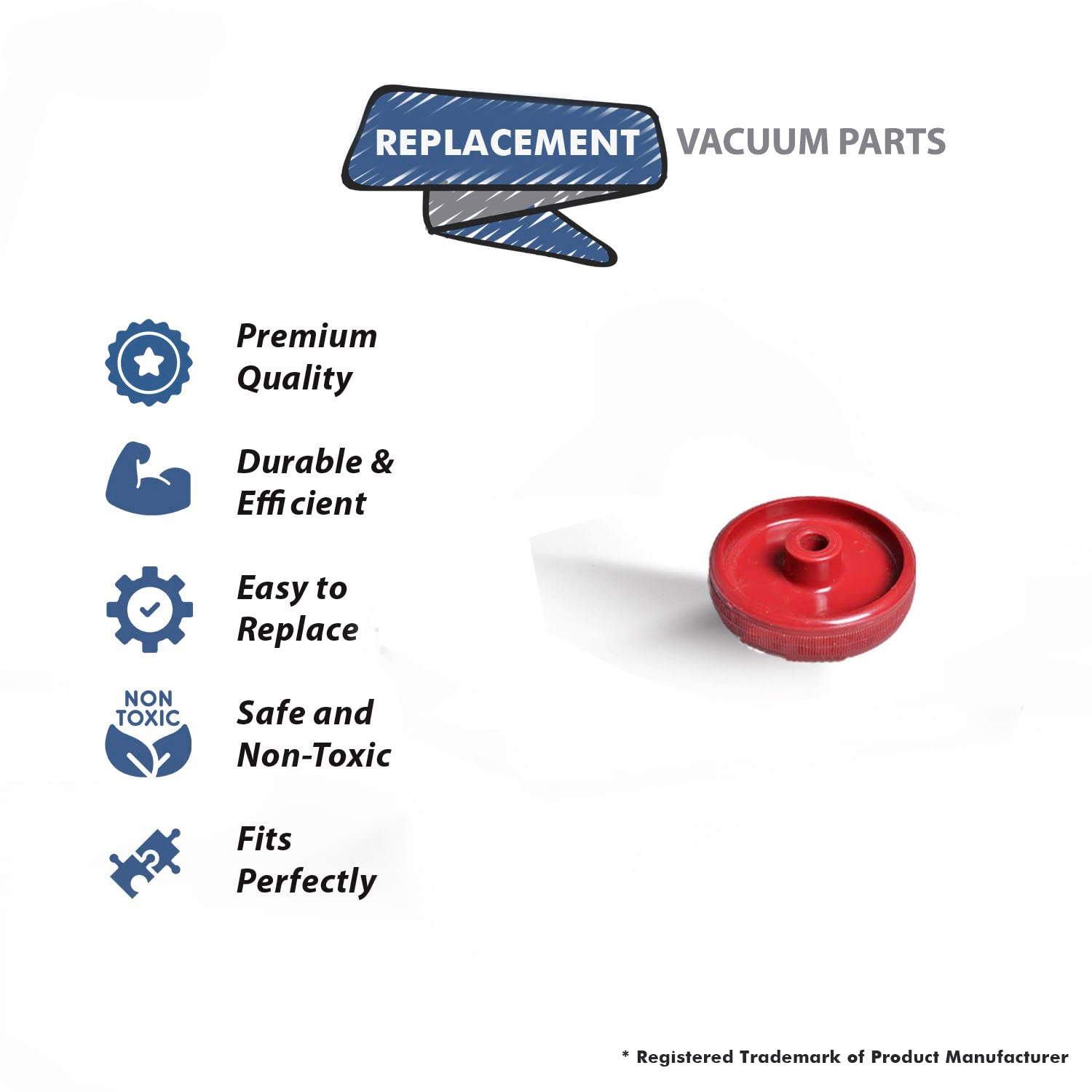 Topvacuumparts Replacement Part For Kirby Vacuum Cleaner Rear Red Wheel Part # compare to part 132076