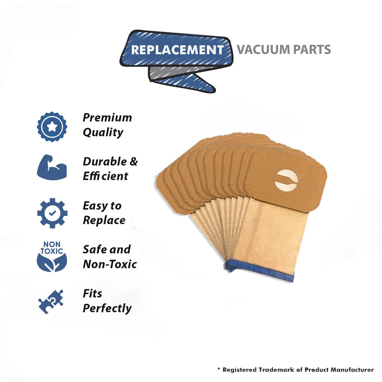 Topvacuumparts 24 Bags Replacement Part For Electrolux Upright Vacuum Cleaner Style U # compare to part 138