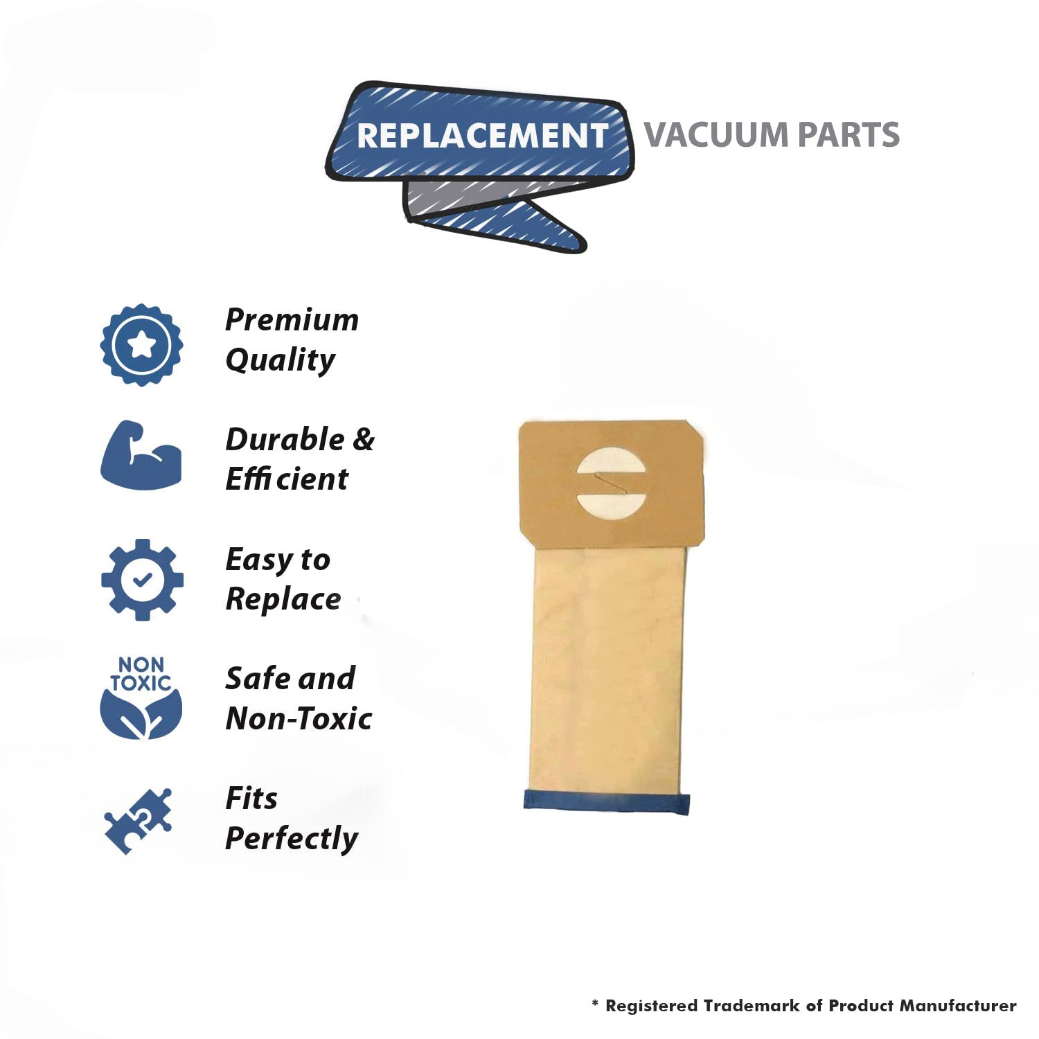 Topvacuumparts Replacement Part For Electrolux Upright Vacuum Cleaner STYLE U 24 Bags # compare to part 138FP
