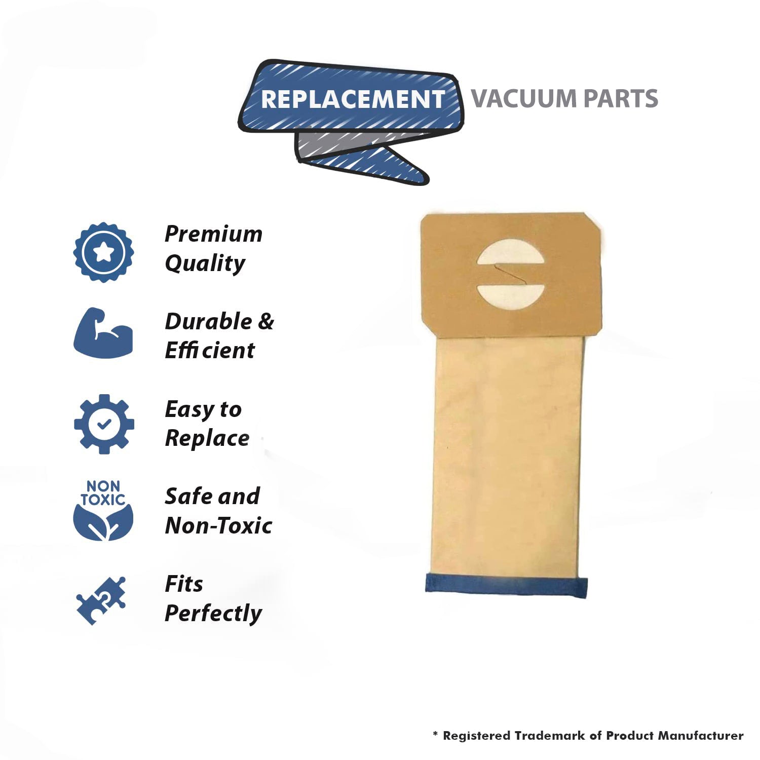 Topvacuumparts Replacement Part For Electrolux Upright Vacuum Cleaner STYLE U 48 Bags # compare to part 138FP
