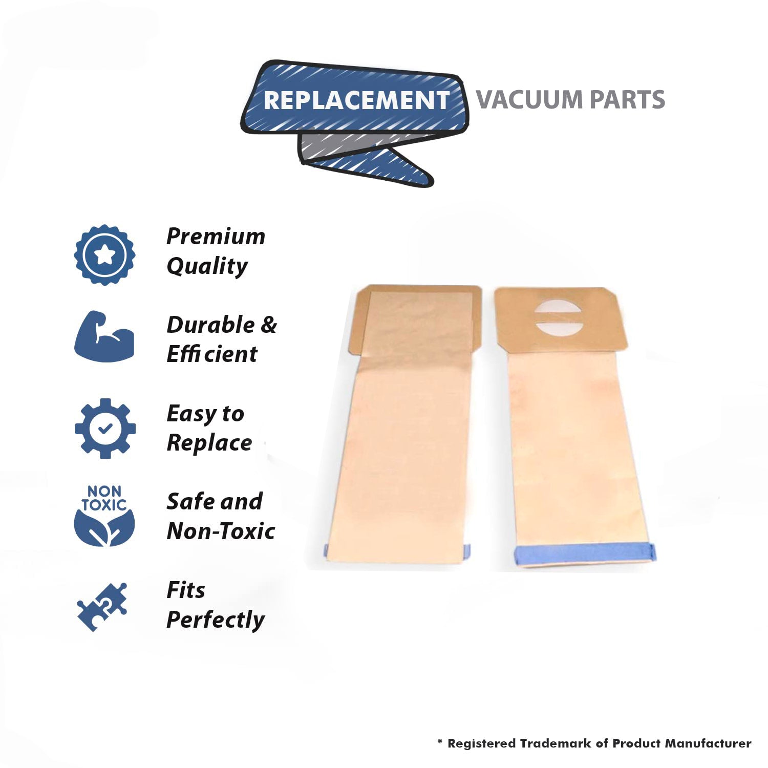 Topvacuumparts Replacement for Electrolux Bags Upright Vacuum Cleaner Style U # compare to parts 138FPC