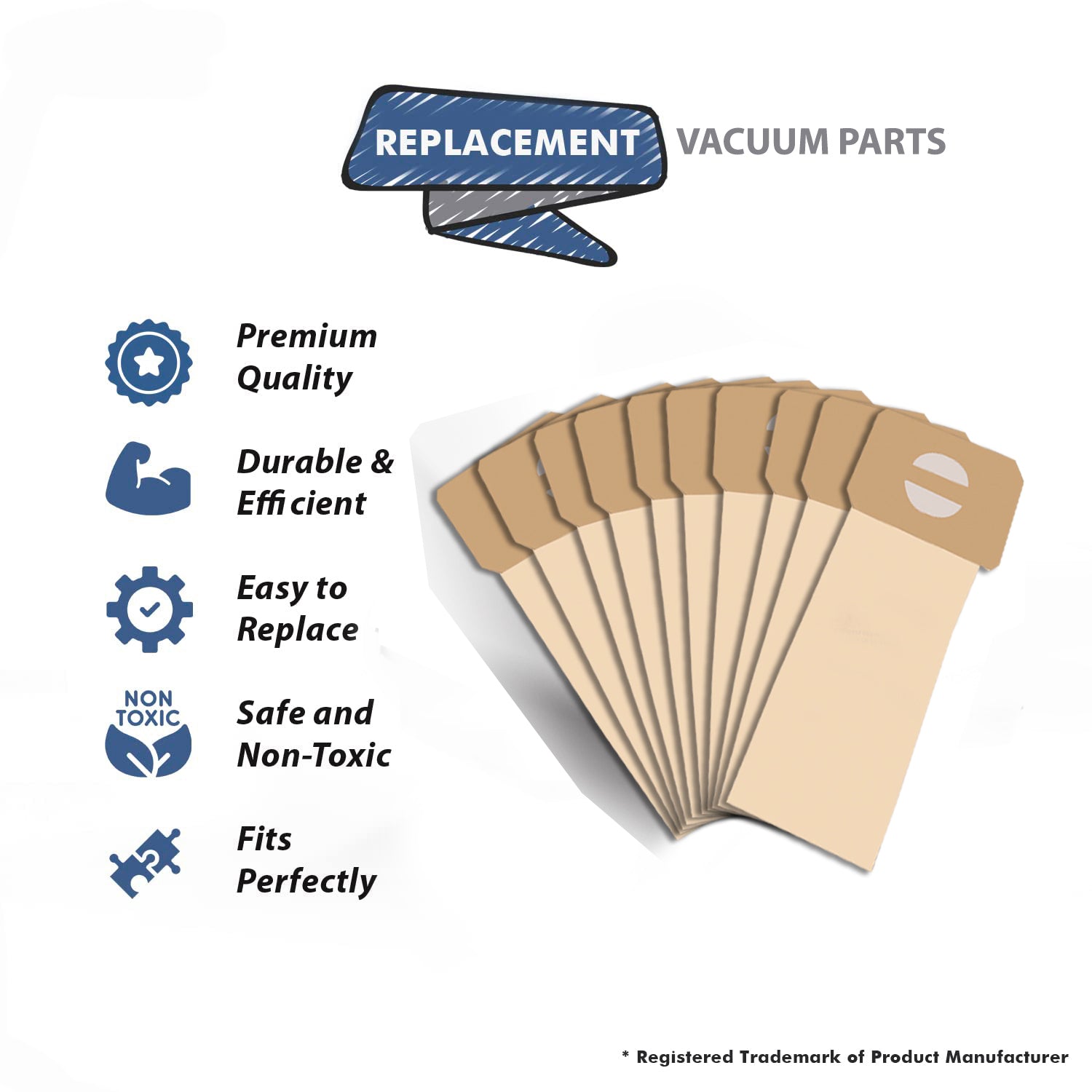 Topvacuumparts Replacement Part for Electrolux STYLE U Upright Vacuum Cleaner 50PK # Compare To Part 138FPC
