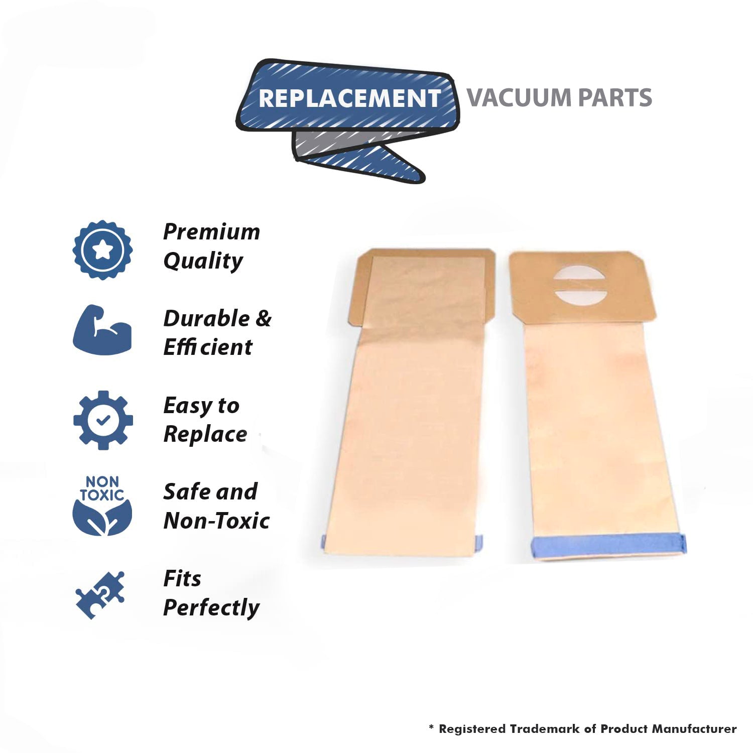 Topvacuumparts Replacement for Electrolux Bags Upright Vacuum Cleaner Style U # parts 138FPC