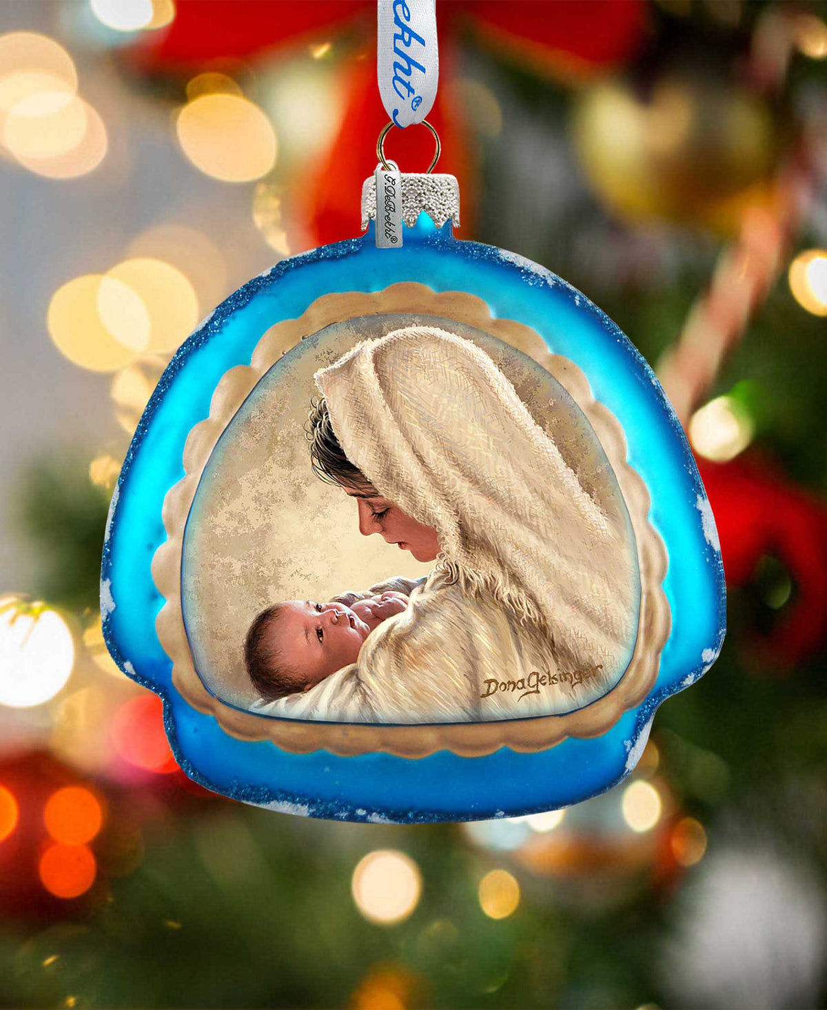 Mother of God Glass Rainbow Christmas Ornament by D. Gelsinger - Nativity Holiday Decor - 756-025-DG
