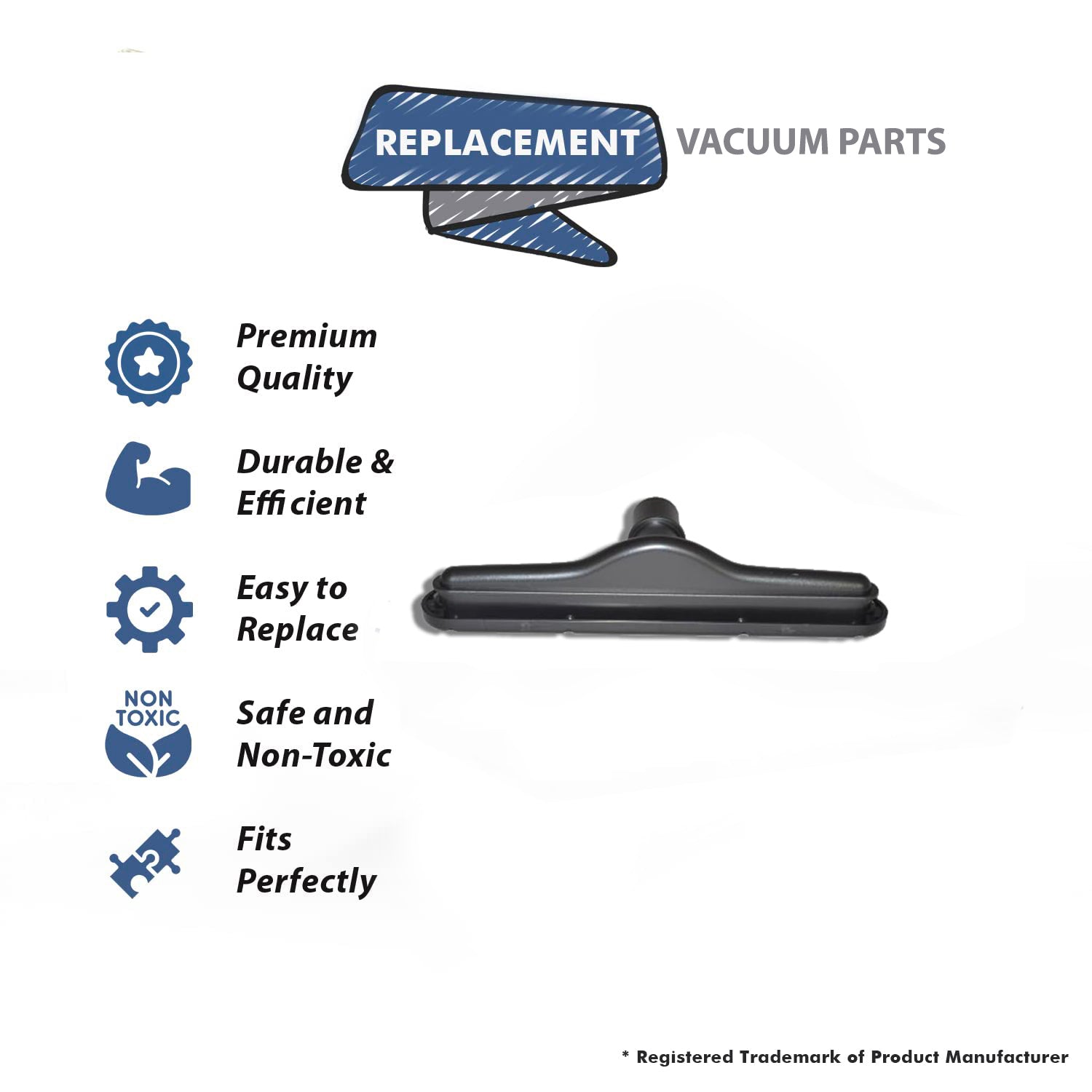 Topvacuumparts Carpet Tool Replacement for Fit All 1 1/2'' inches Vacuum Attachment Accessories, Scallop Face Black # compare to part 14-1400-22