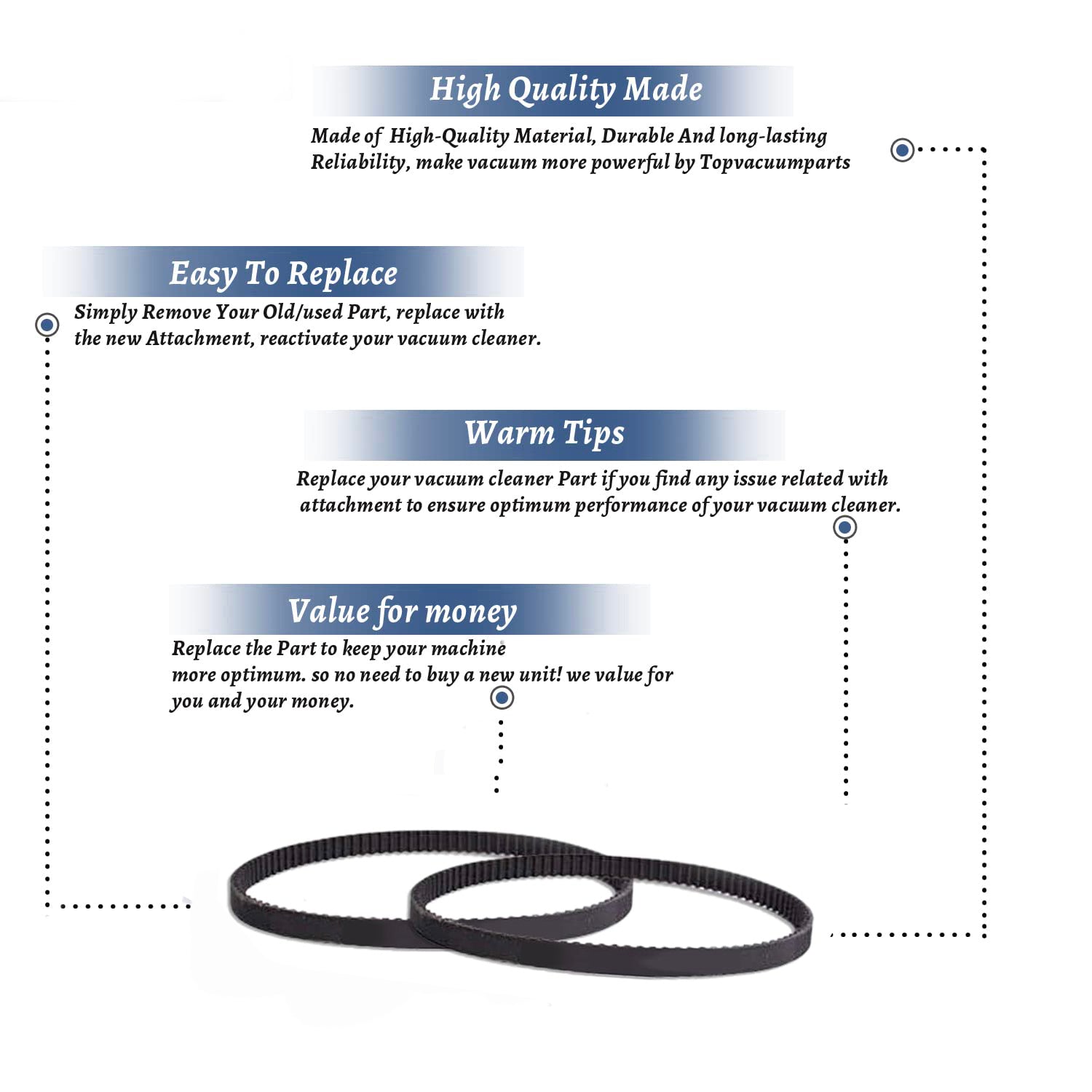 Topvacuumparts (2) Replacement Part For Tornado, Karcher CV-30/1 Vacuum Cleaner Geared (2Pack) # compare to part 14-3317-06