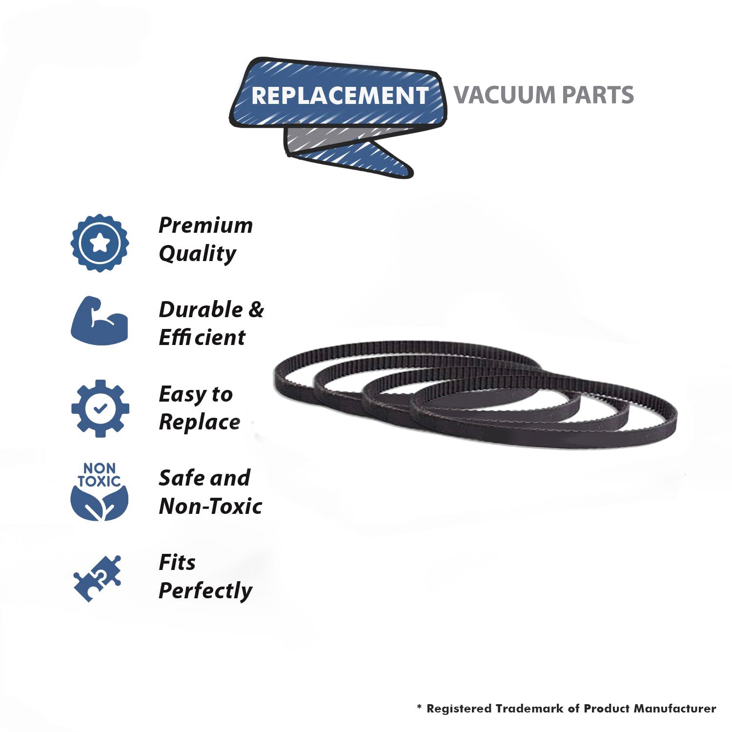 Topvacuumparts Replacement Part for Tornado Karcher CV-30/1 Vacuum Cleaner 4 Geared Belt # Compare to Part 14-3317-06