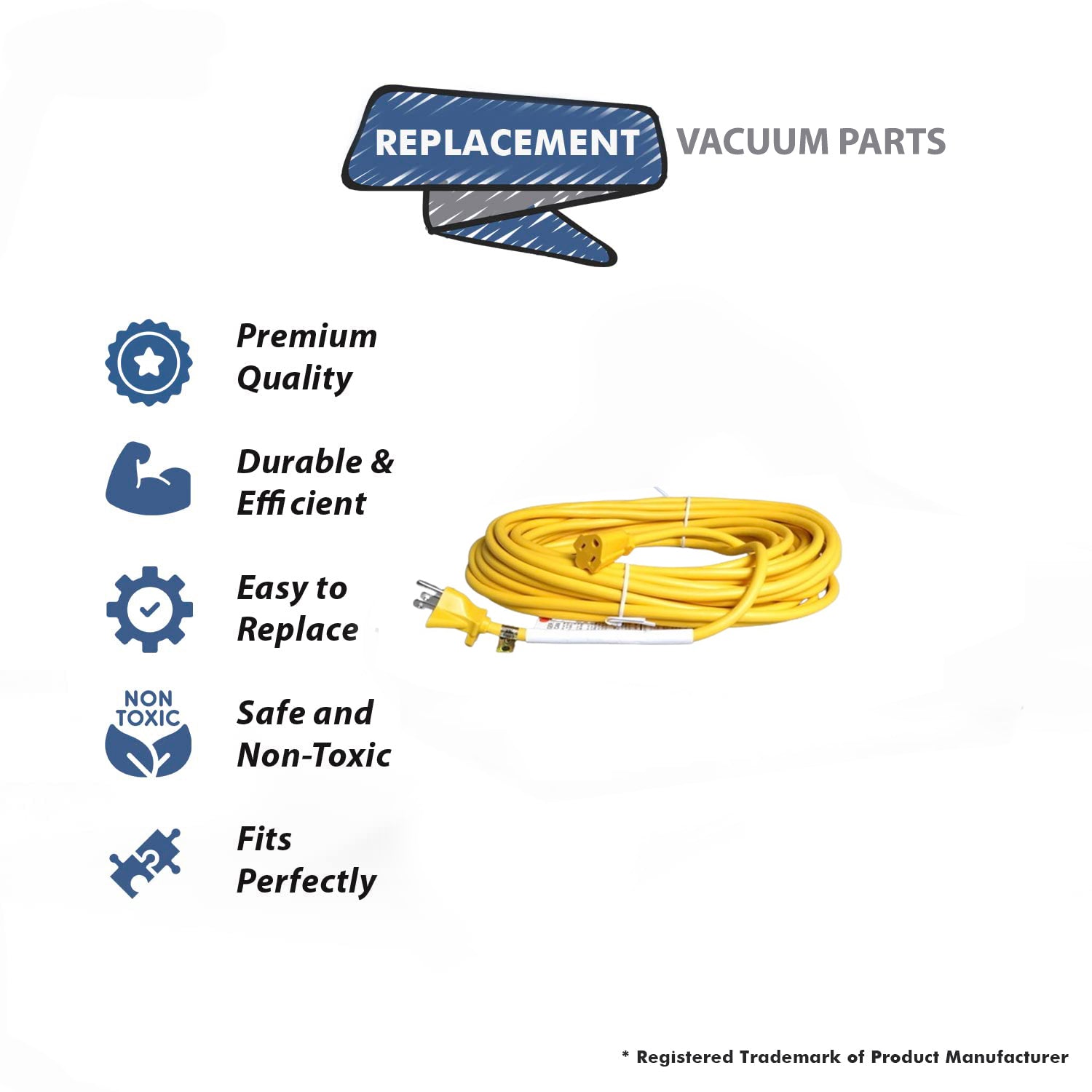 Topvacuumparts Replacement Part For Carpet Pro SCBP-1 Vacuum Cleaner Extension Cord # compare to part 14.206