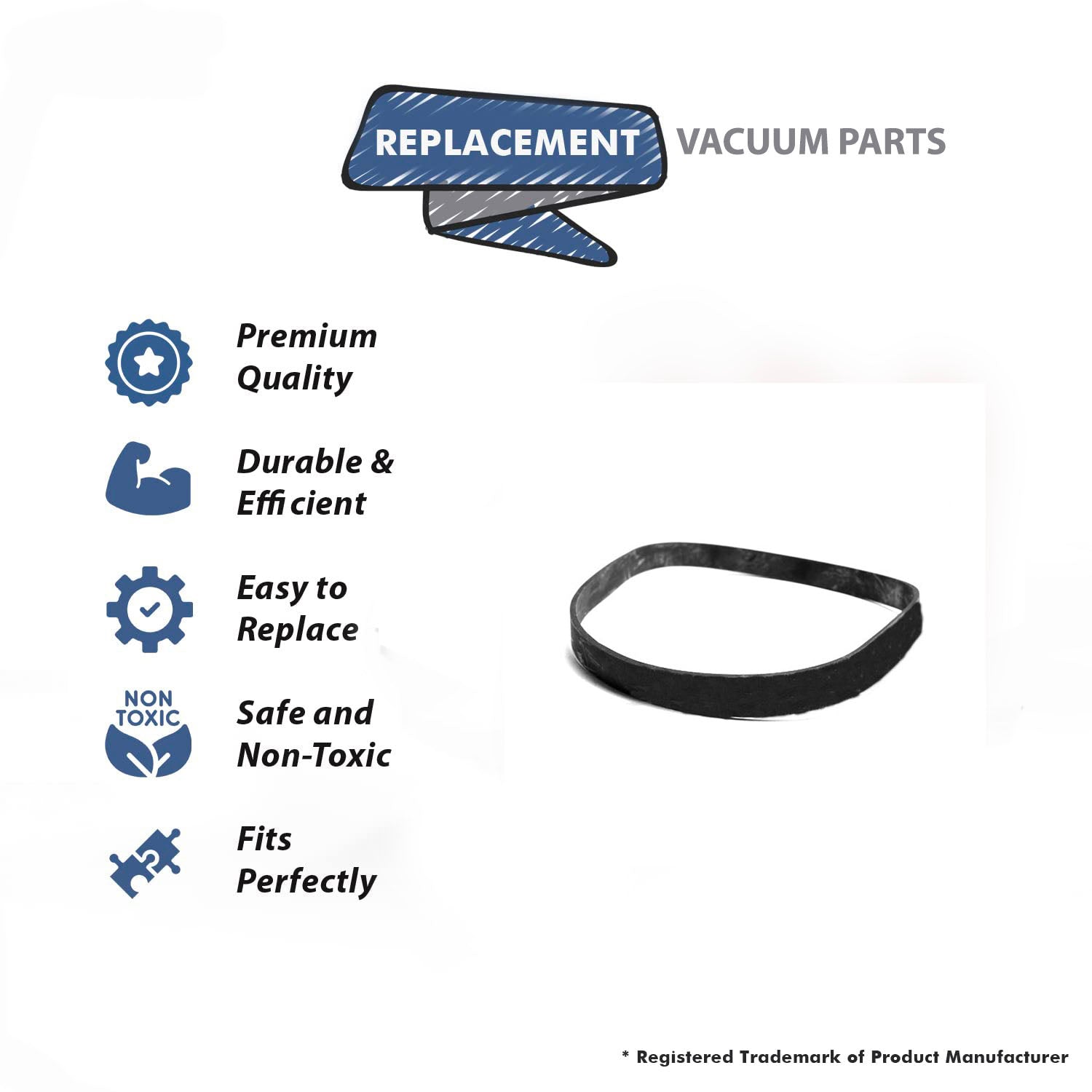 Topvacuumparts Replacement Part For Dirt Devil Vacuum Belt for Fit Style 7, CE6200, CE6200, CE6300, CE7300, CE7450# compare to part 1400615600